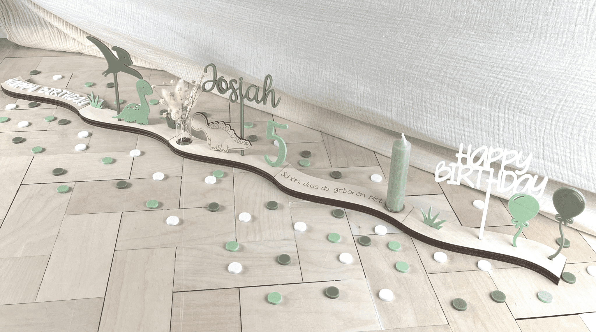 "Wavy" Modul "Happy Birthday" weiß