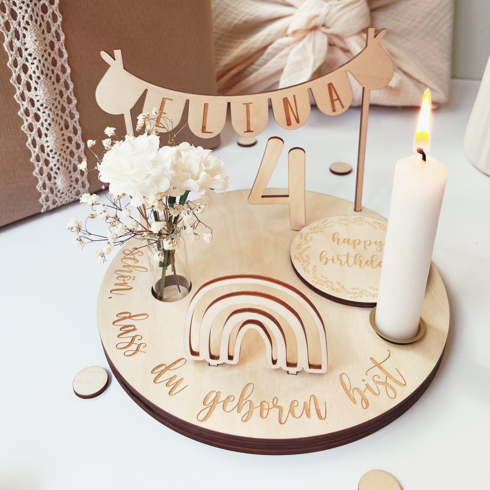 Personalisierter Geburtstagsteller klassisch