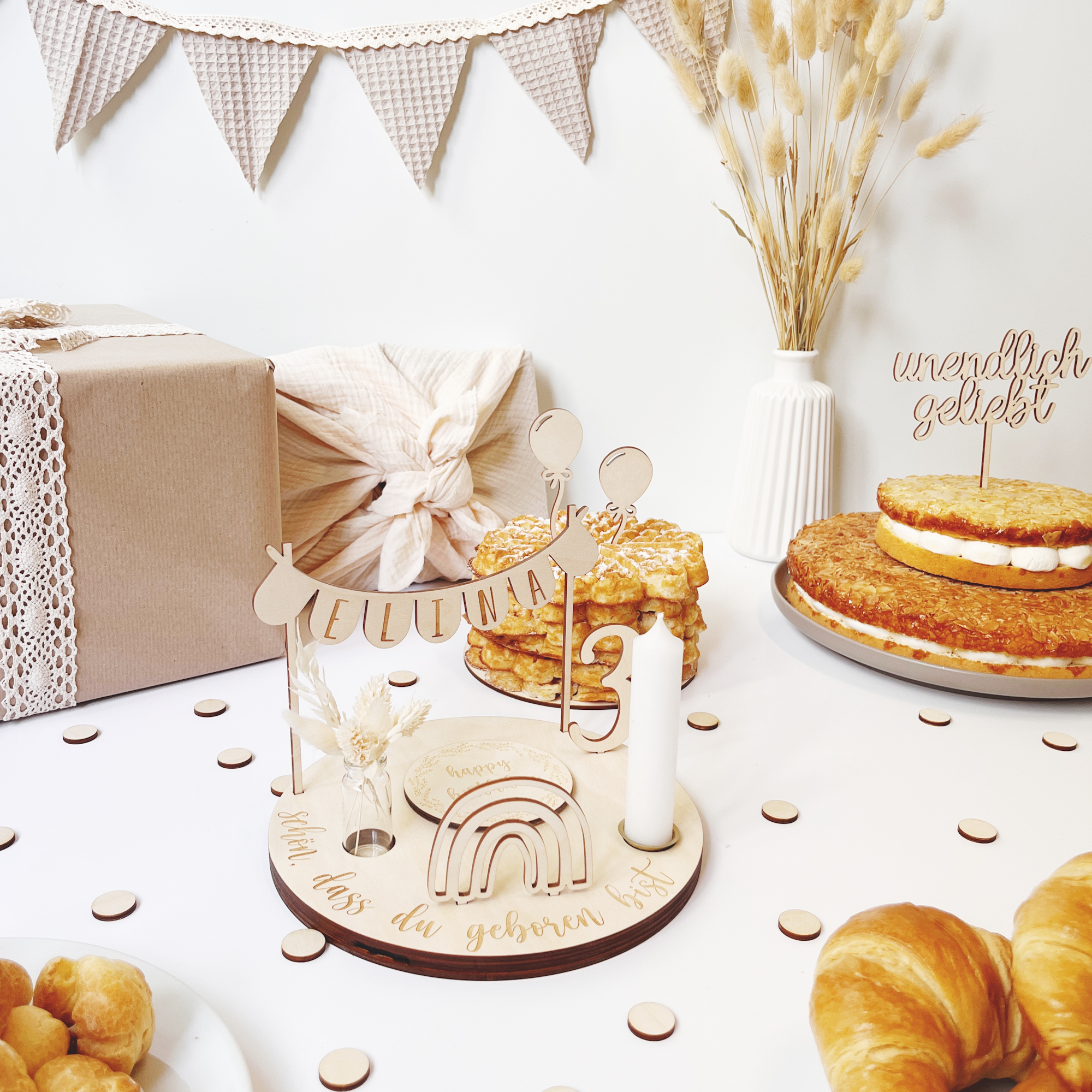 Personalisierter Geburtstagsteller klassisch