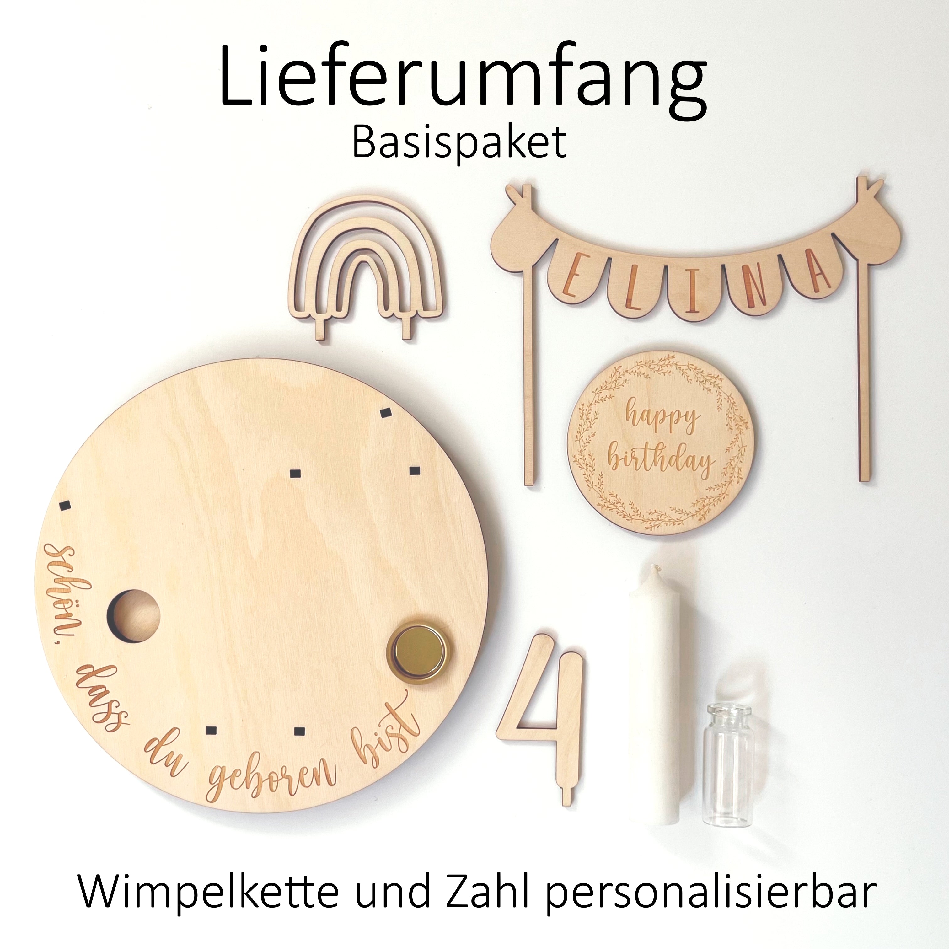 Personalisierter Geburtstagsteller klassisch