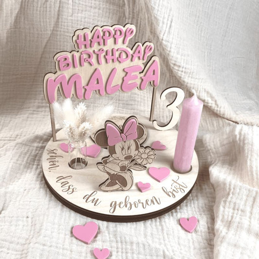 Geburtstagsteller personalisiert Disney inspired Minnie Mouse