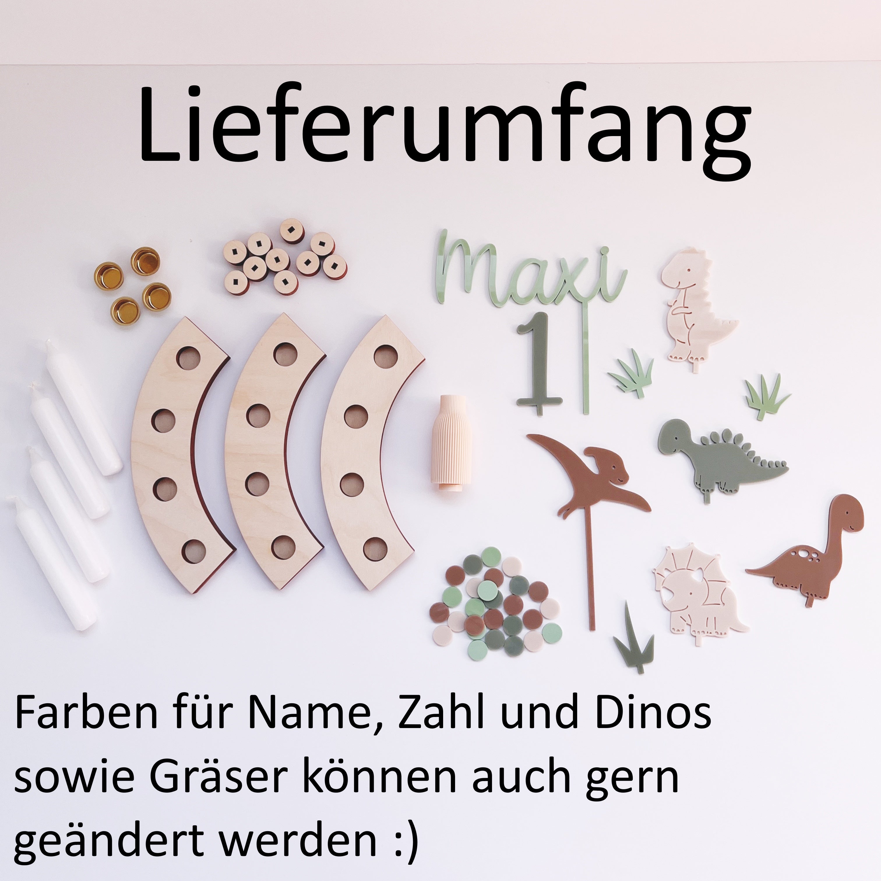 Personalisierter "Dino Teller", Geburtstagskranz mit Dinos