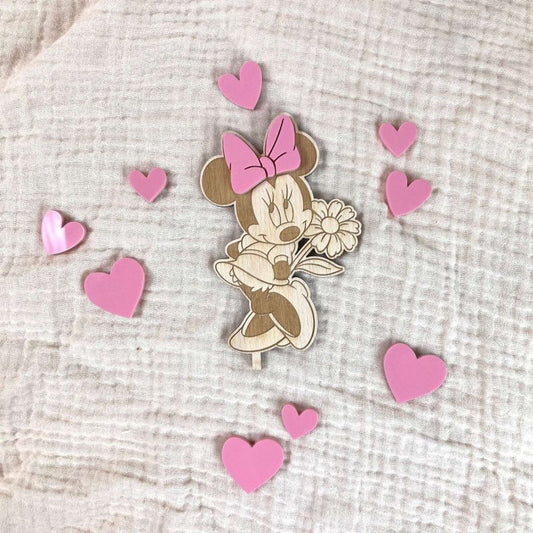 Motivstecker Minnie Mouse inspired mit rosa Herzen