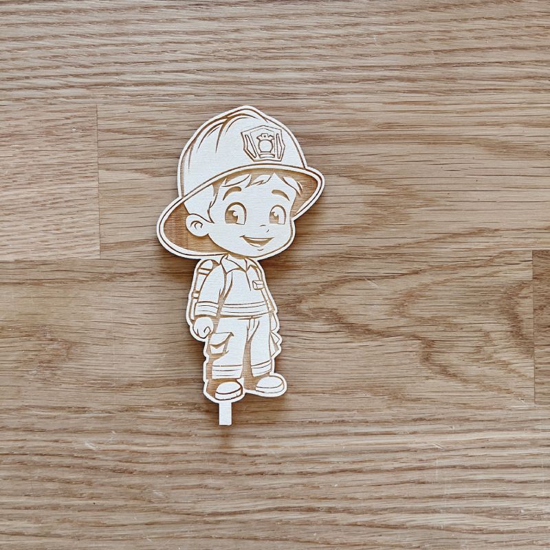 Motivstecker Feuerwehrmann Junge