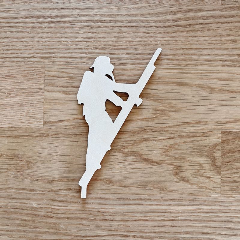 Motivstecker Feuerwehrmann auf Leiter