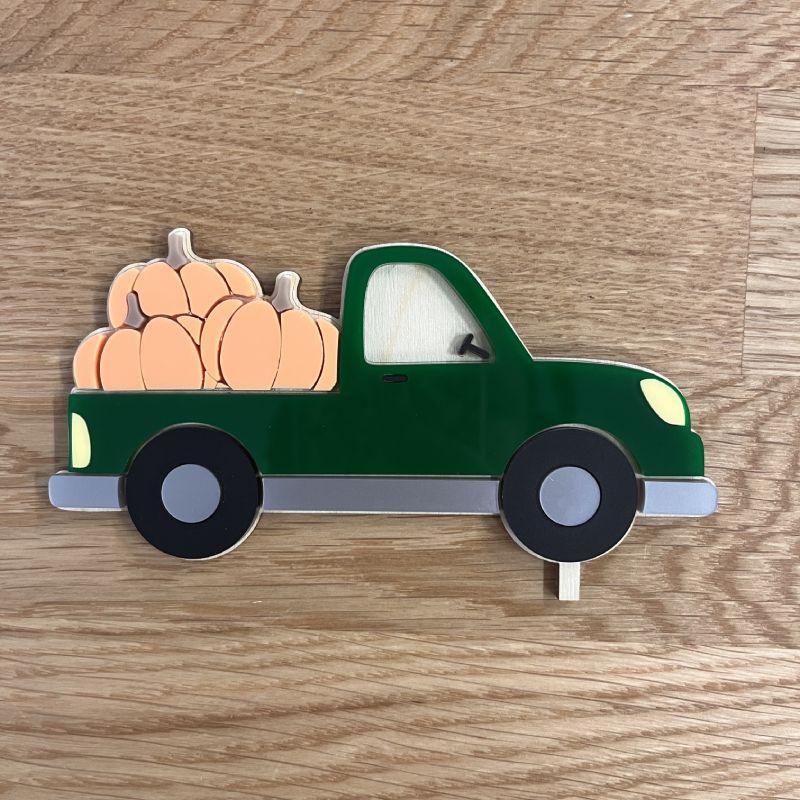 Motivstecker Auto mit Kürbissen aus Acryl