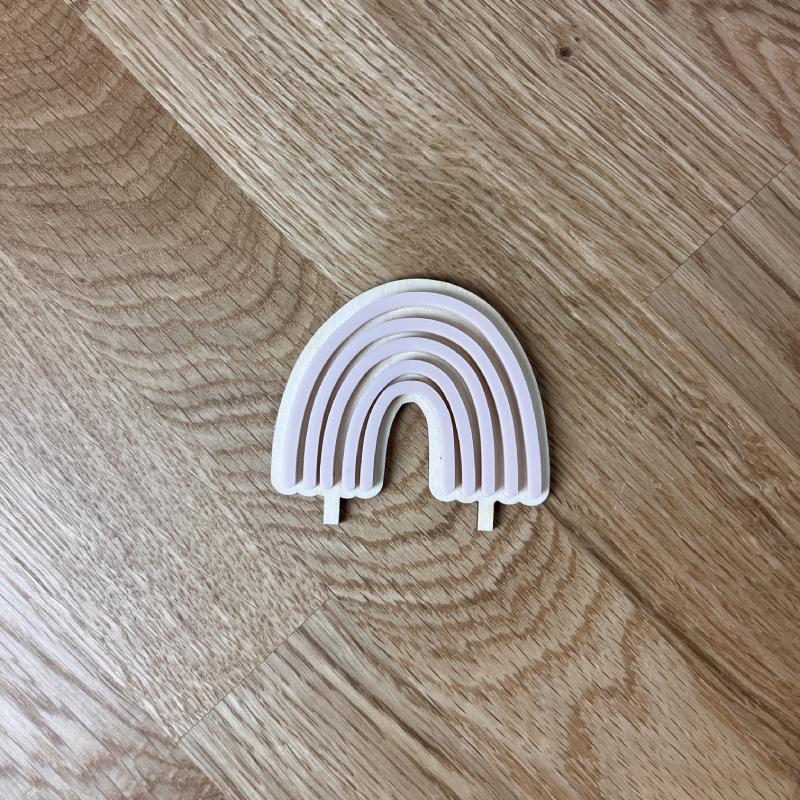 Motivstecker Regenbogen in puderrosa für Geburtstagsteller