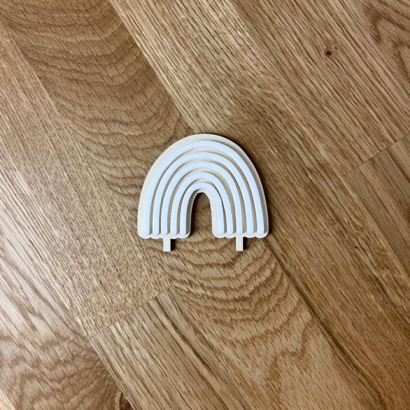 Motivstecker Regenbogen in weiß für Geburtstagsteller