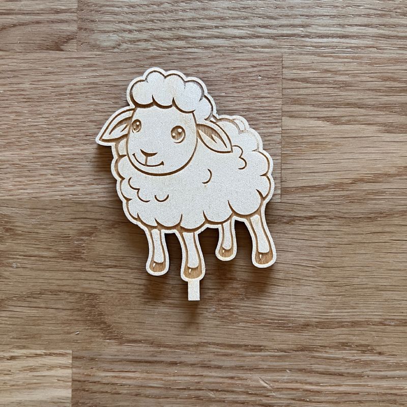 Motivstecker Schaf aus Holz graviert