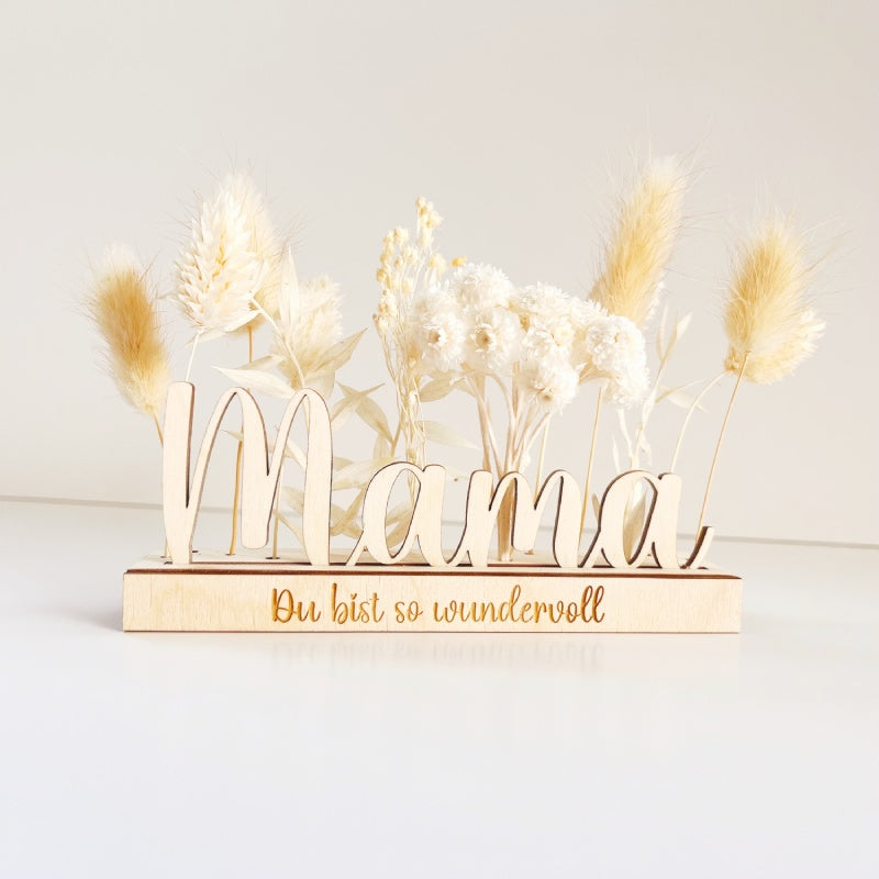 Muttertagsgeschenk Tischaufsteller mit Trockenblumen
