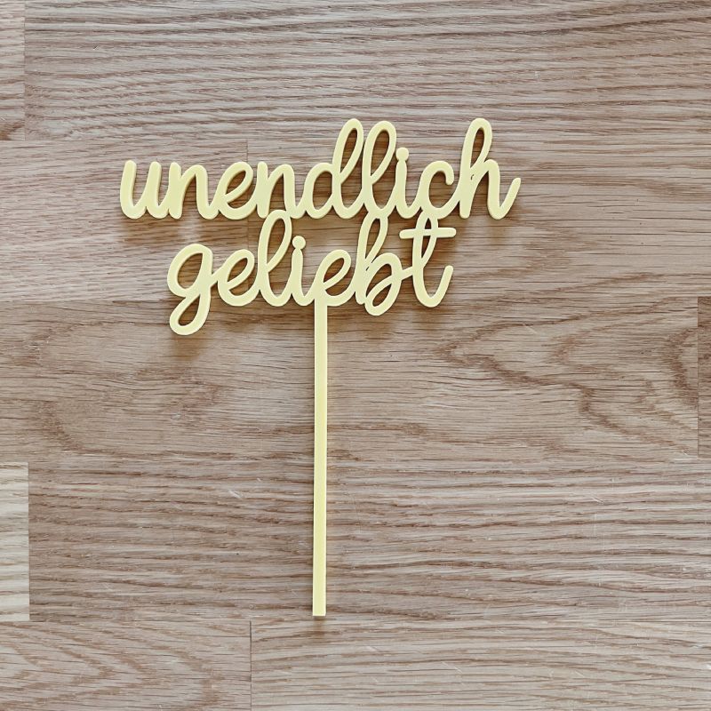 Unendlich geliebt Stecker aus Acryl in pastellgelb