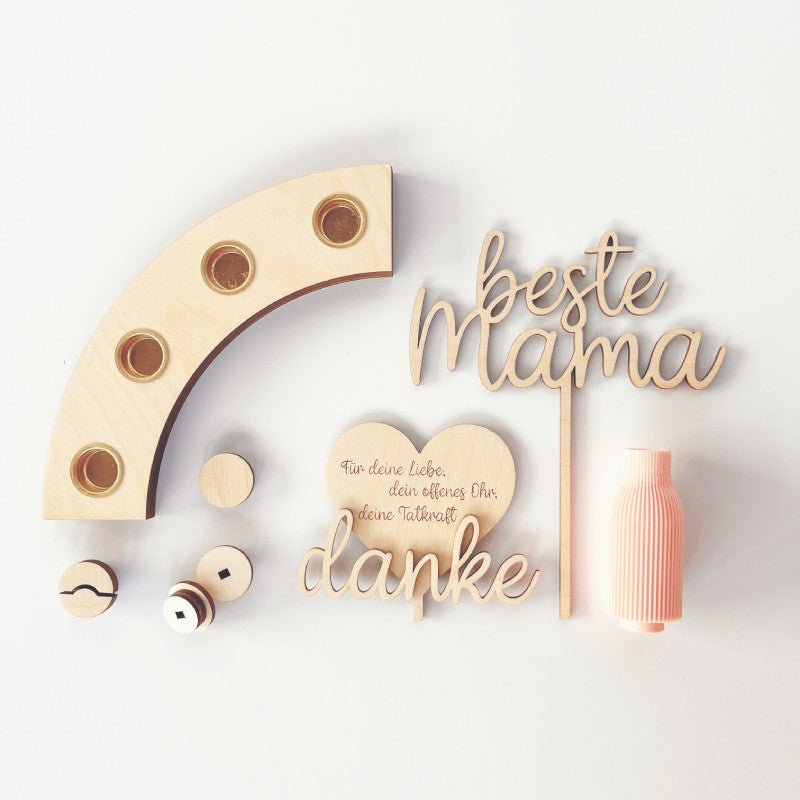 Viertemodul Set mit Dekovase und Stecker für Muttertag