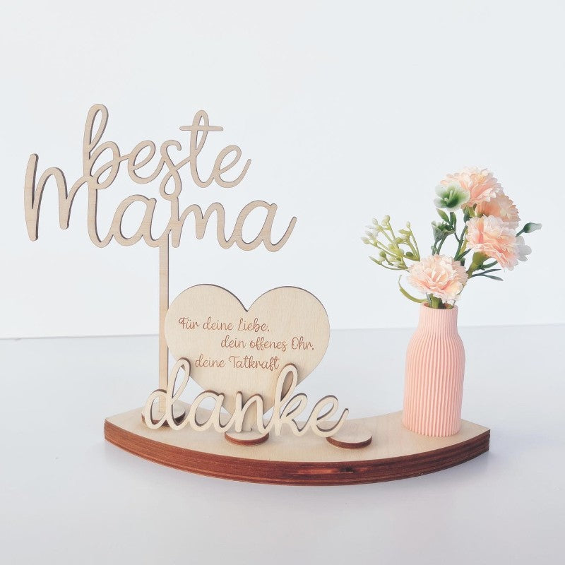 Viertemodul Set mit Dekovase und Herz für Muttertag