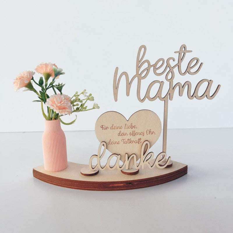 Viertemodul Set mit Dekovase und Herz für Muttertag