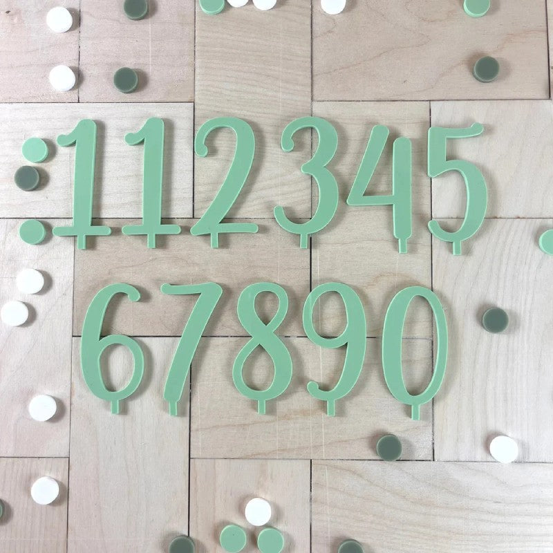 Zahlenpaket aus Acryl mintgrün