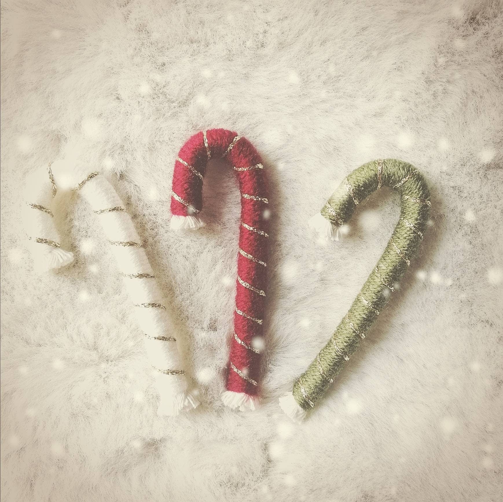 3er Set Zuckerstangen Macramee Boho Baumschmuck Weihnachtsbaumschmuck Candy Canes Ornament Weihnachten Weihnachtsdeko