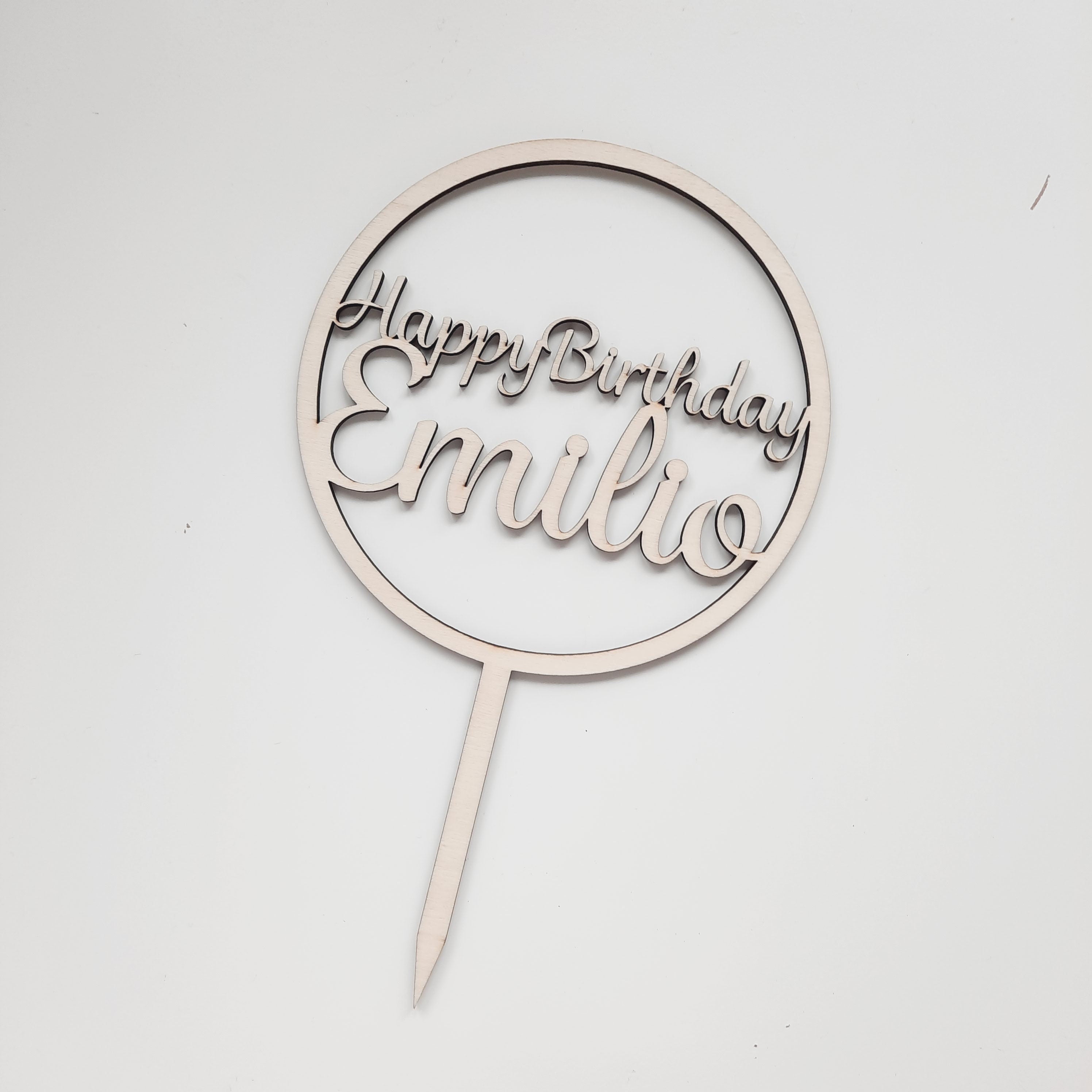 Caketopper Schrift im Ring, Kuchendekoration, Tortenverzierung, Geburtstagsdeko