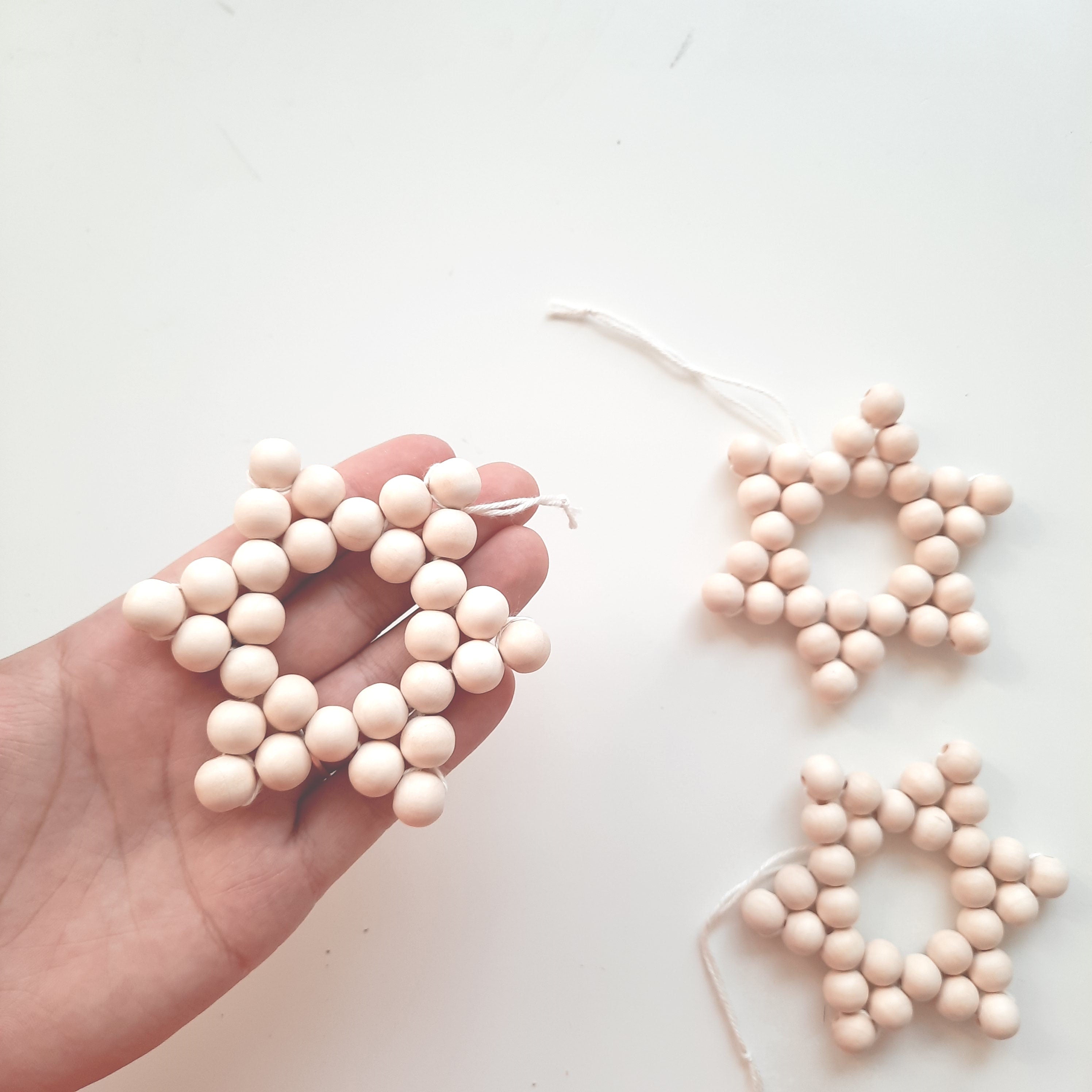 DIY Kit für Holzperlensterne, Holzsterne selber machen, Weihnachtsdeko, Christbaumschmuck basteln, Sterne basteln