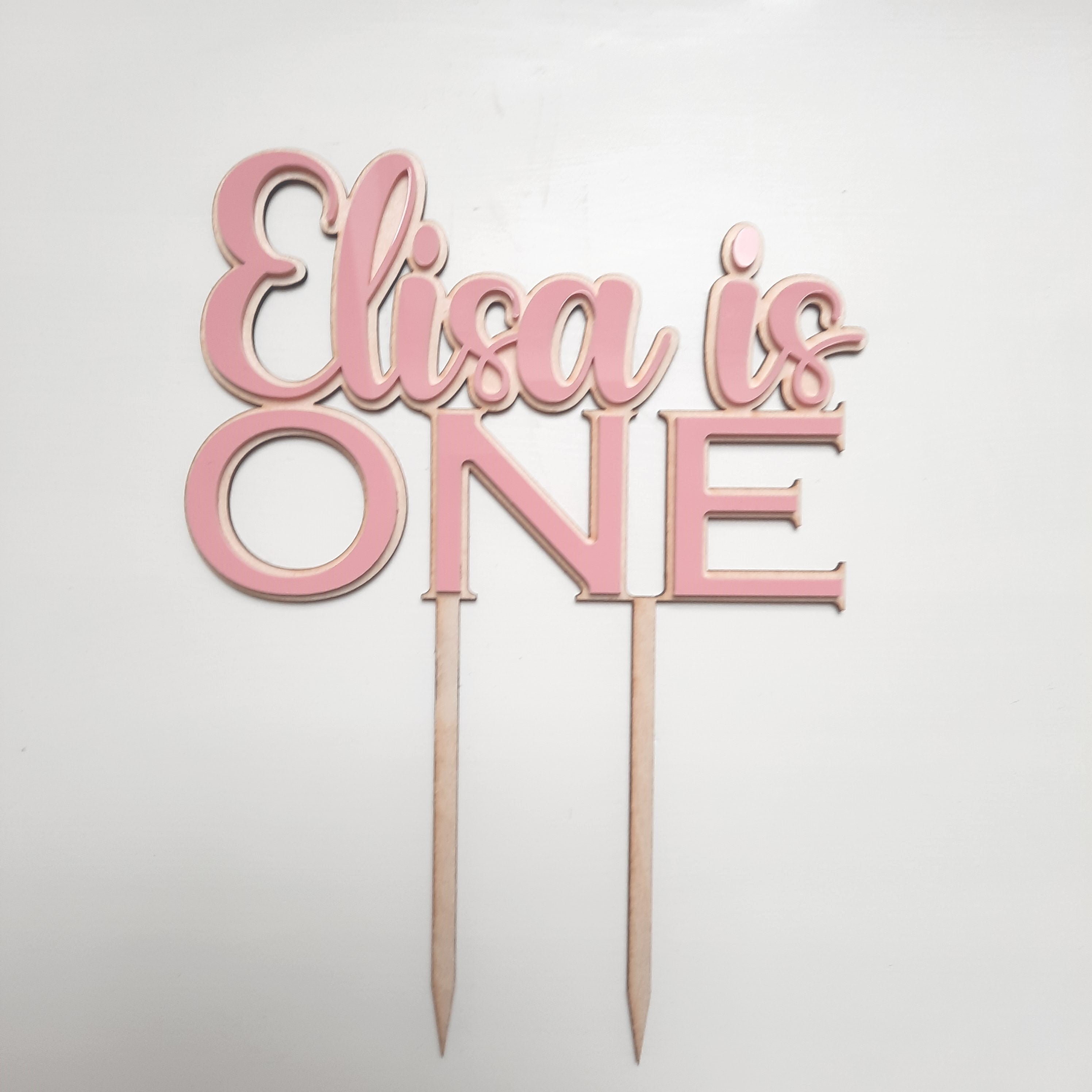 Caketopper mit Holz und Acryl, Happy Birthday Caketopper