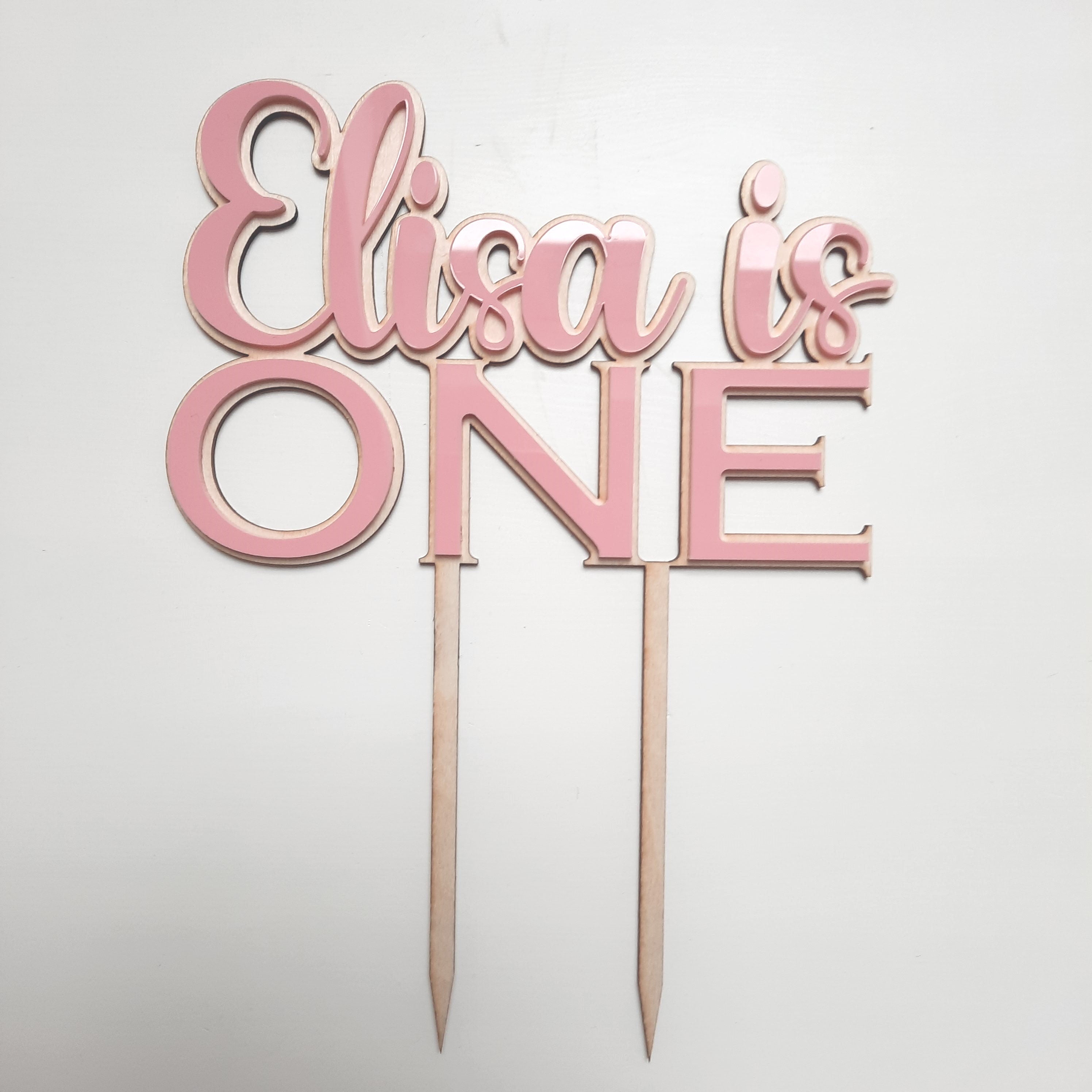 Caketopper mit Holz und Acryl, Happy Birthday Caketopper