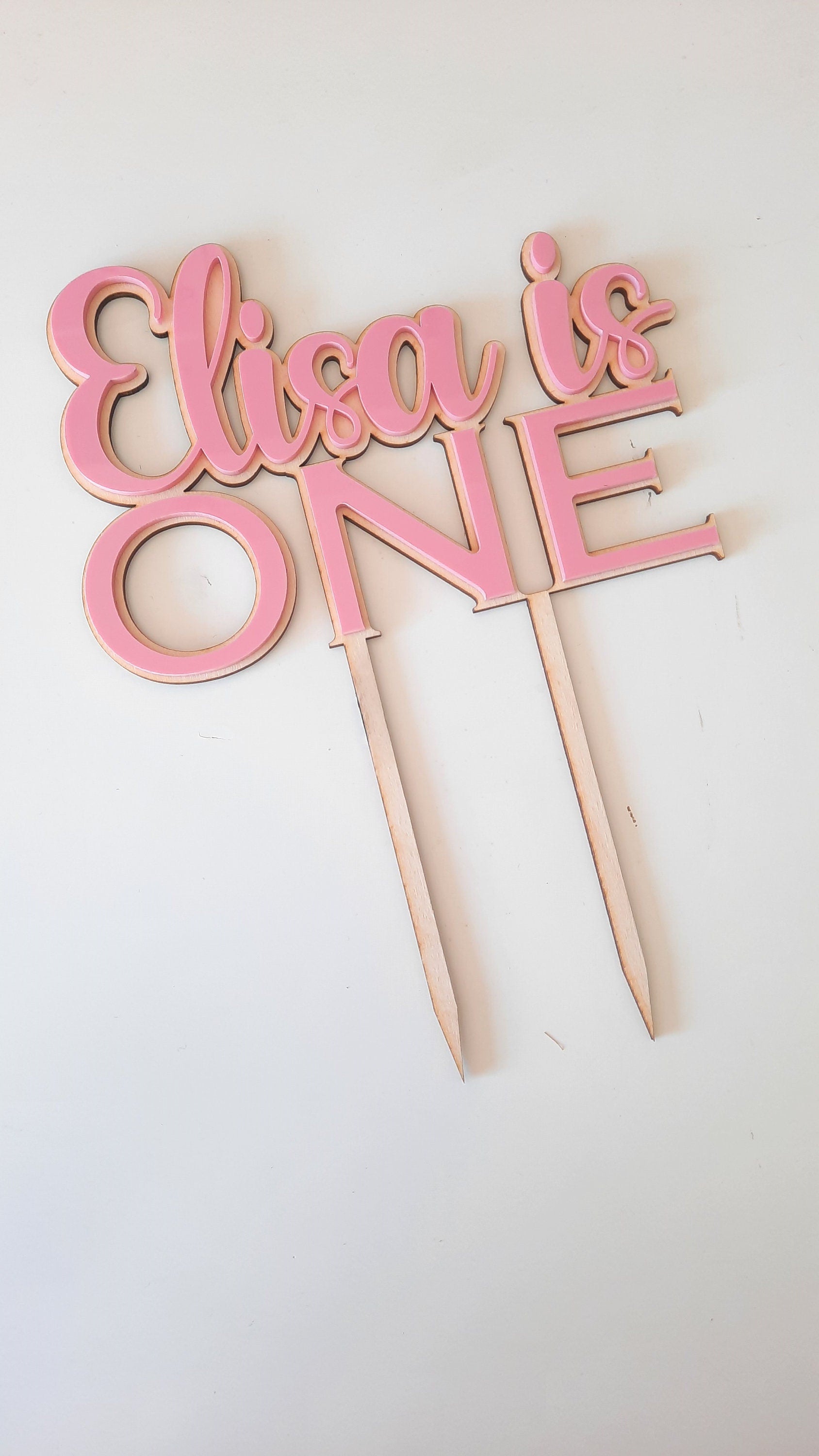 Caketopper mit Holz und Acryl, Happy Birthday Caketopper