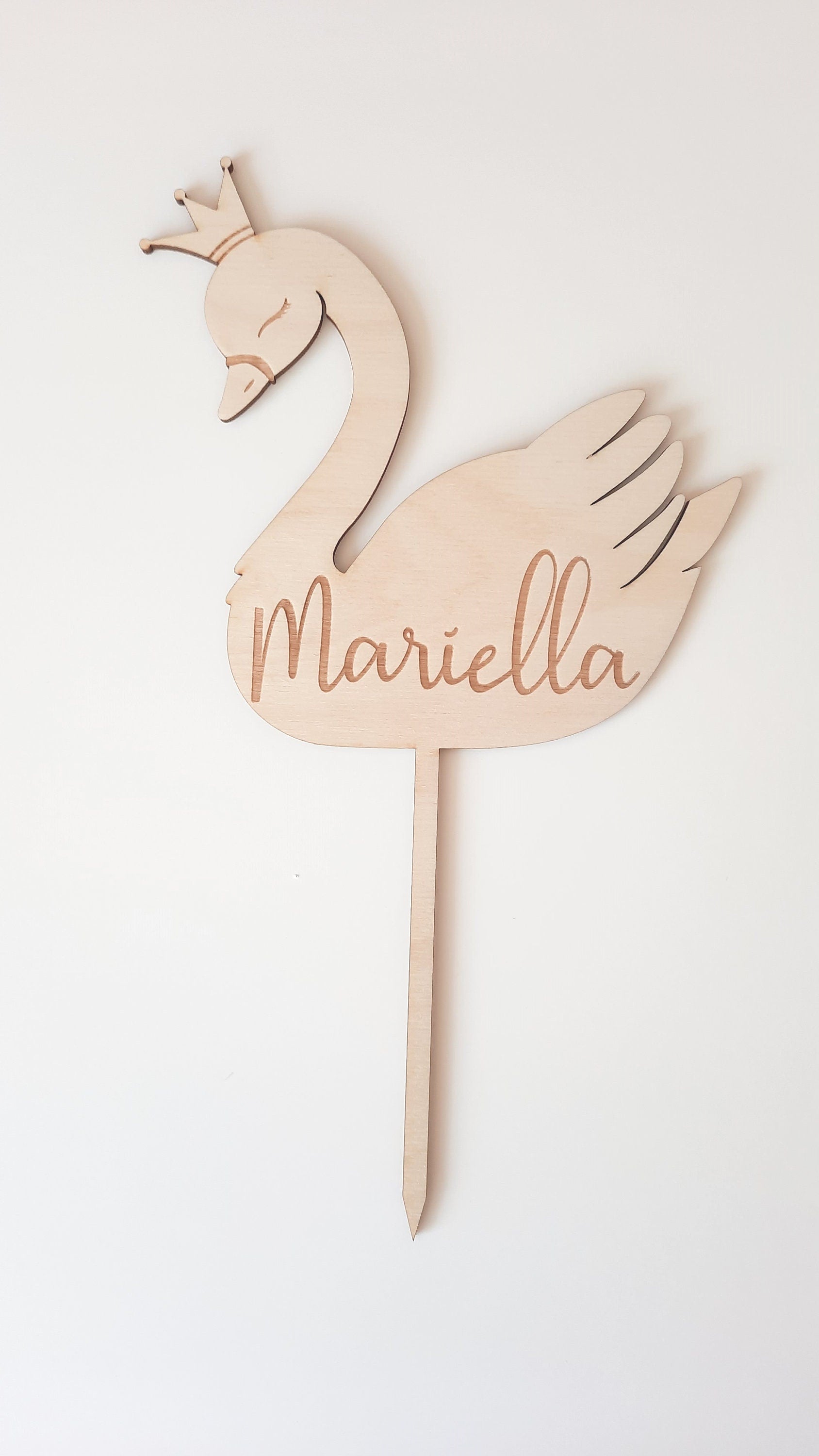 Caketopper Schwan, Prinzessinnenparty, Kuchendekoration, Tortenverzierung, Geburtstagsdeko