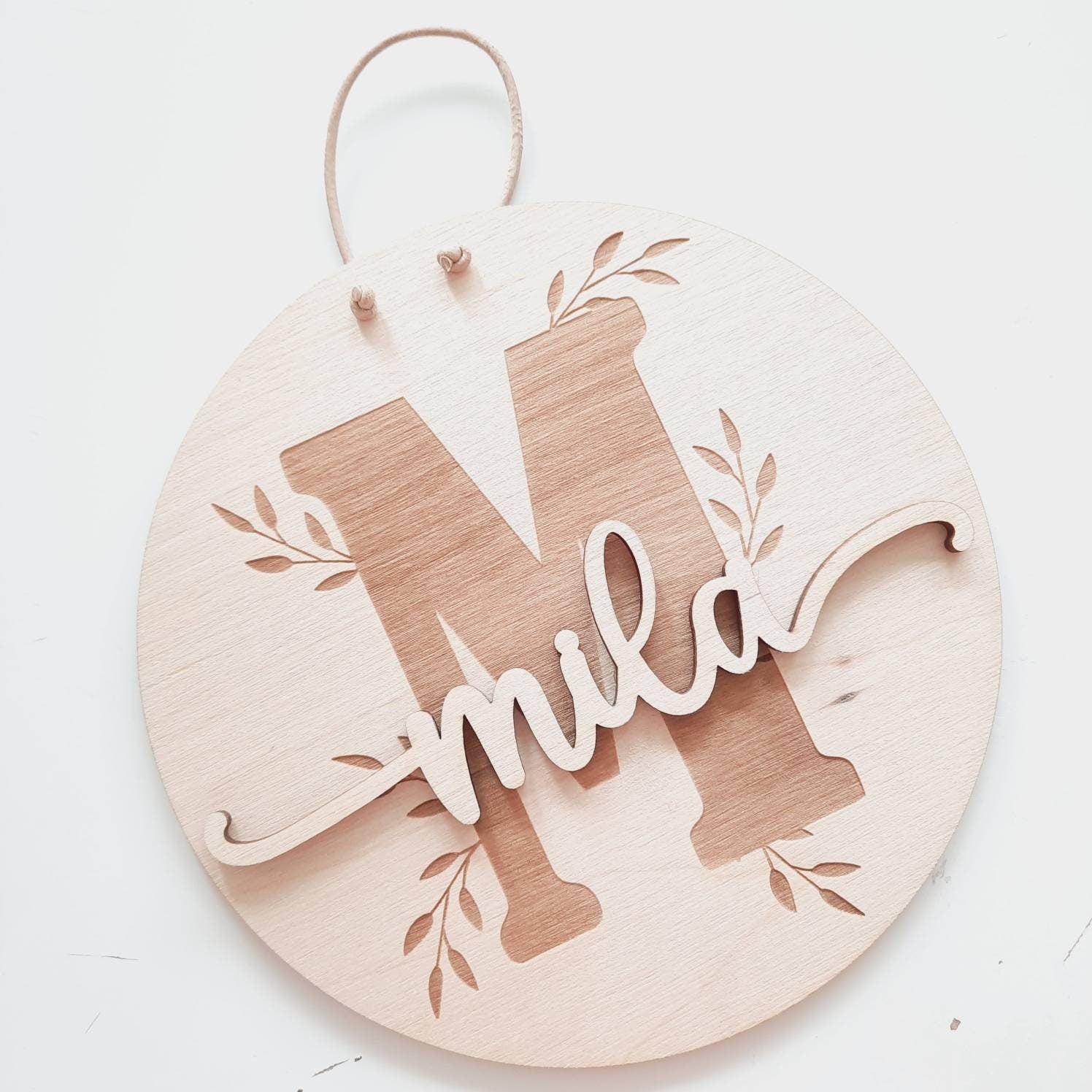 Personalisiertes Holzschild mit Relief, Kinderzimmerdekoration