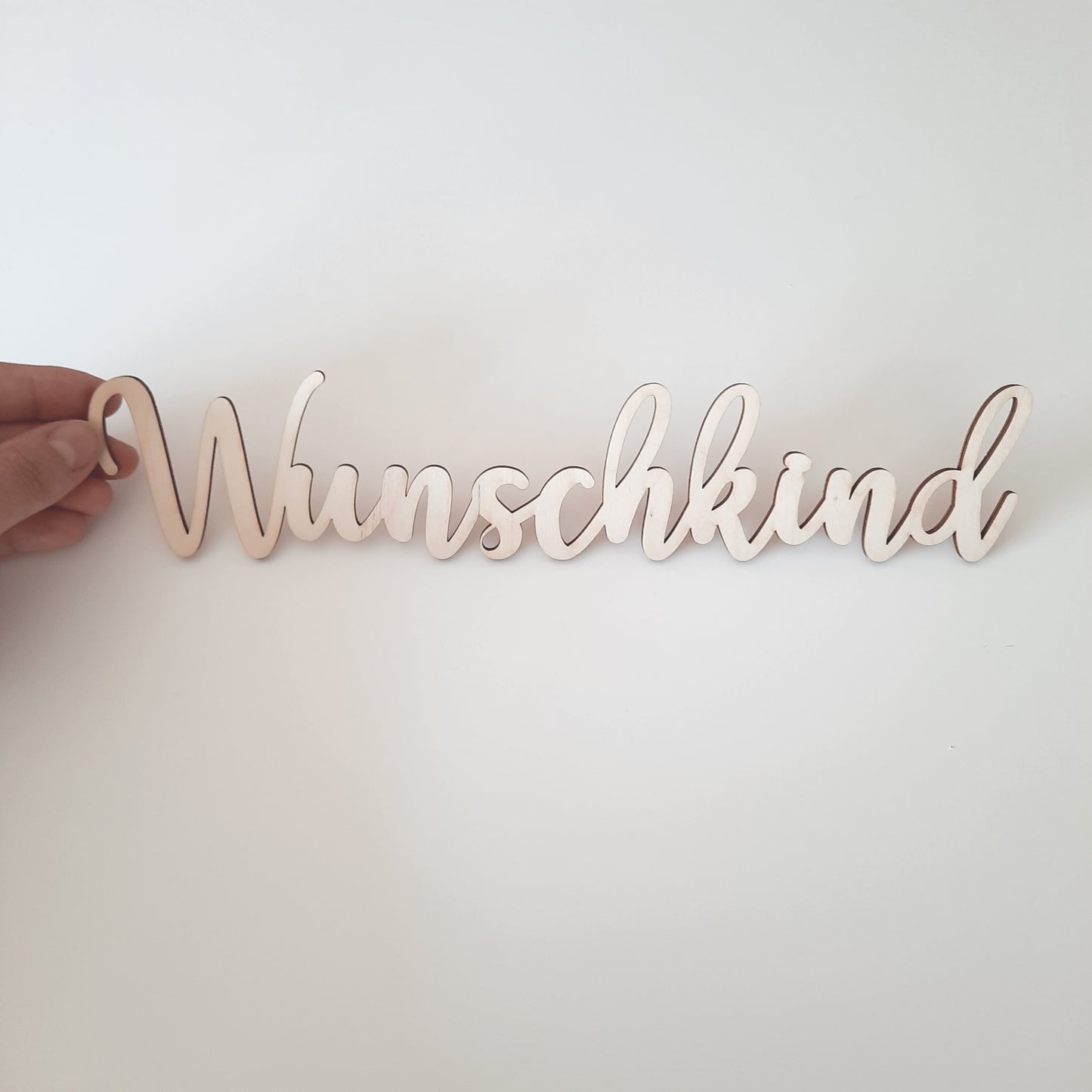 Schriftzug "Wunschkind", Holzschrift, Text aus Holz, Wandbehang, Wanddeko