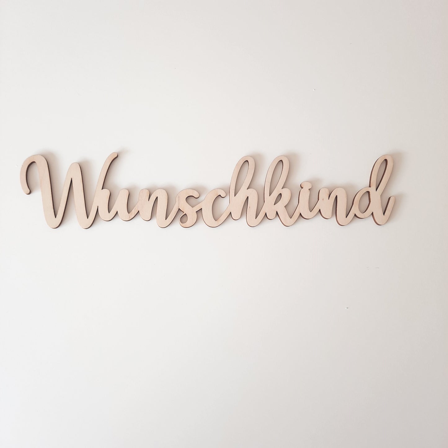 Schriftzug "Wunschkind", Holzschrift, Text aus Holz, Wandbehang, Wanddeko