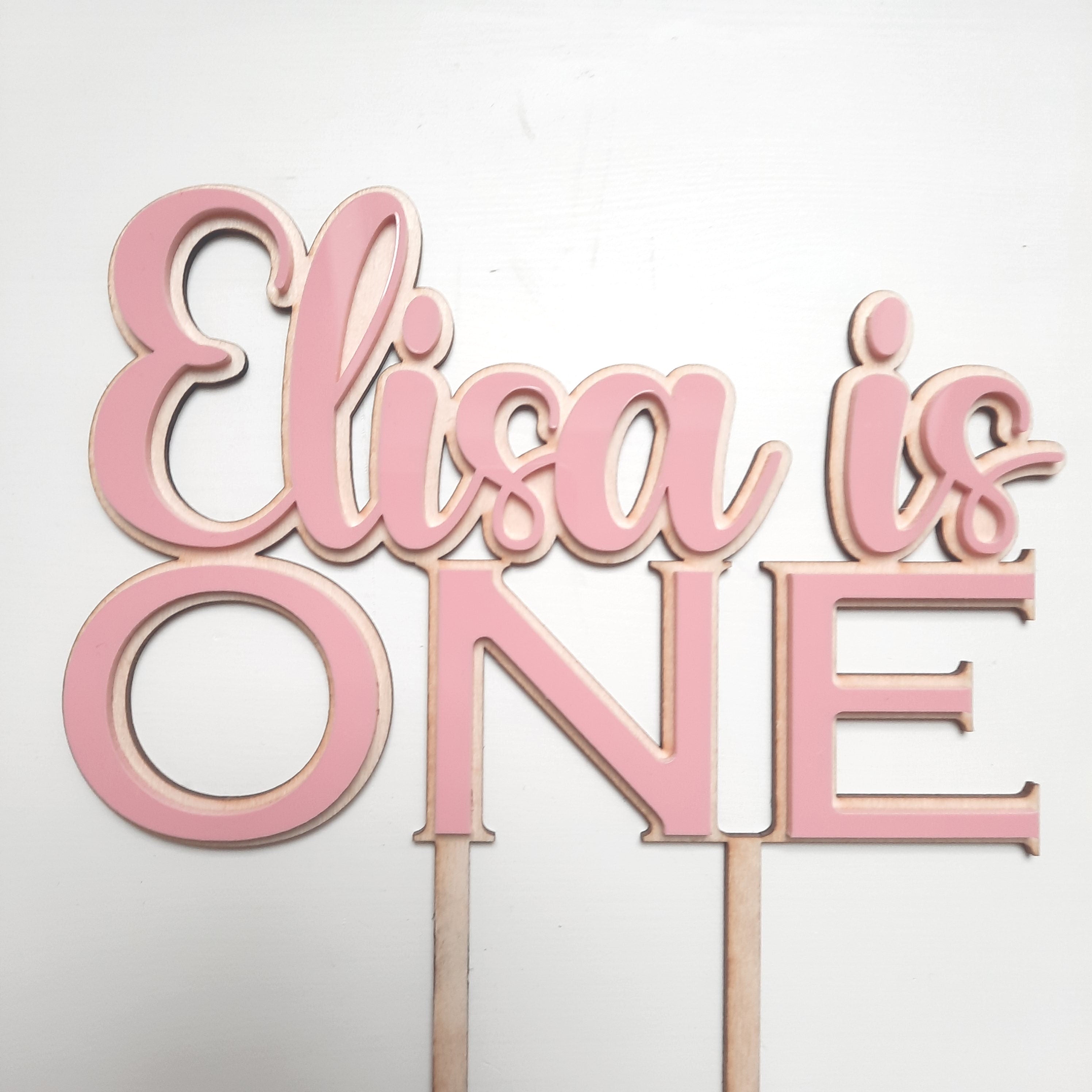 Caketopper mit Holz und Acryl, Happy Birthday Caketopper