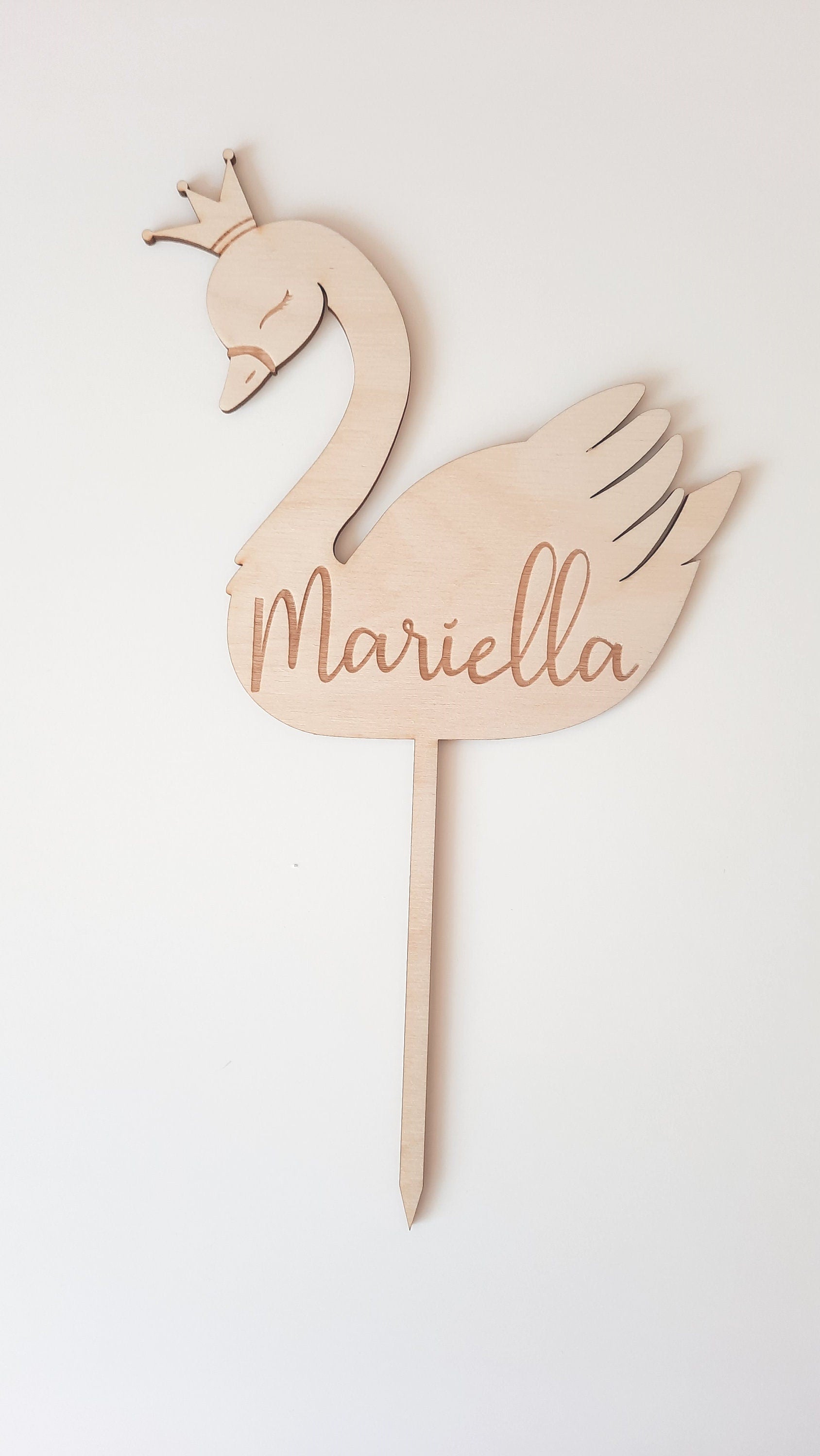 Caketopper Schwan, Prinzessinnenparty, Kuchendekoration, Tortenverzierung, Geburtstagsdeko