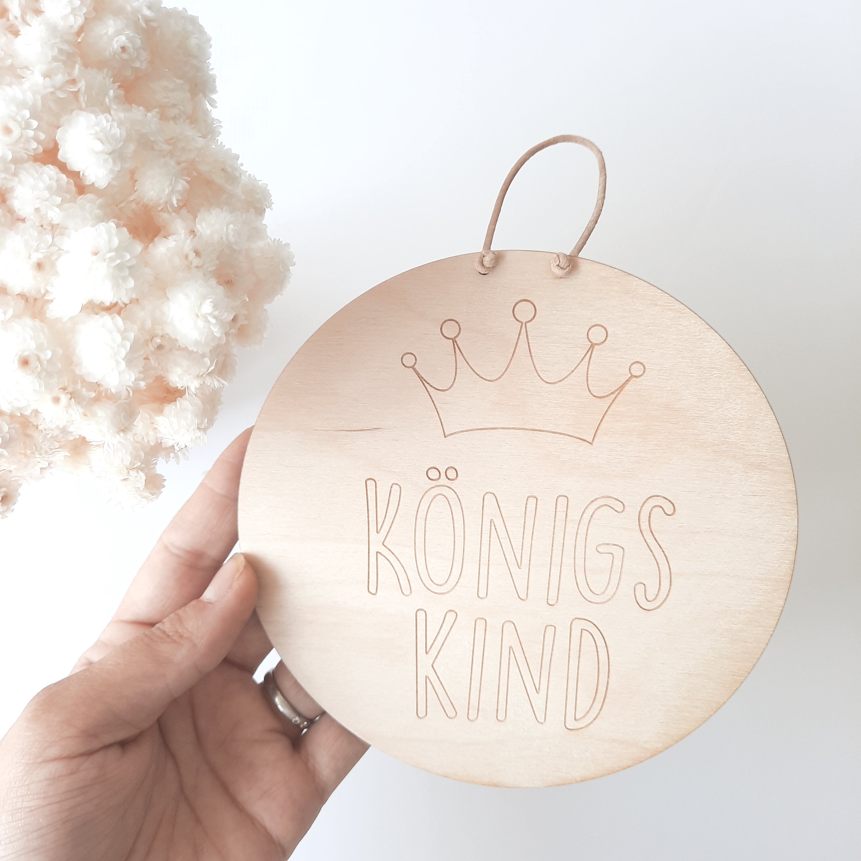 Holzschild "Königskind", christliches Holzschild, Affirmation, Bibelspruch, Kinderzimmerdekoration