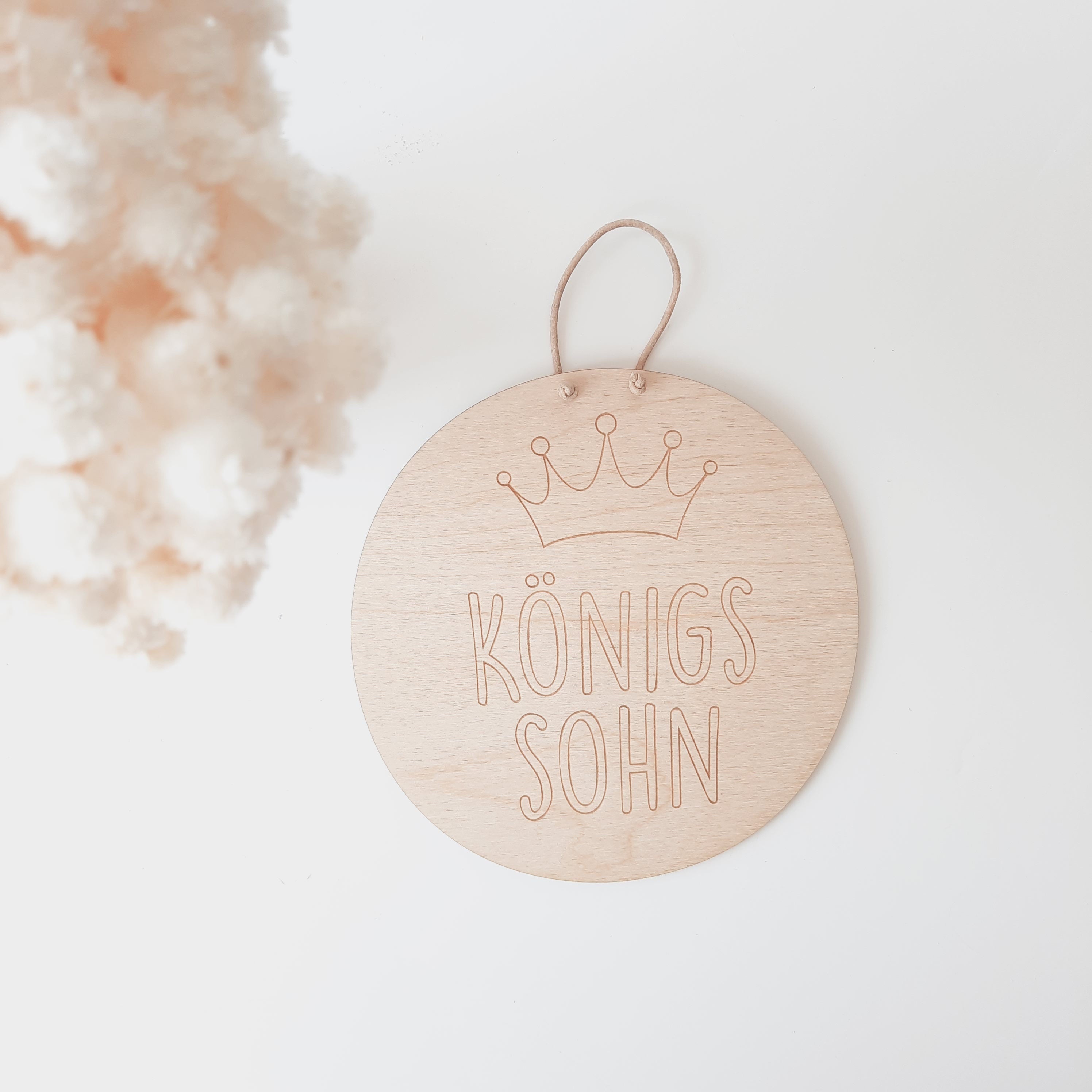 Holzschild "Königssohn", christliches Holzschild, Affirmation, Bibelspruch, Kinderzimmerdekoration