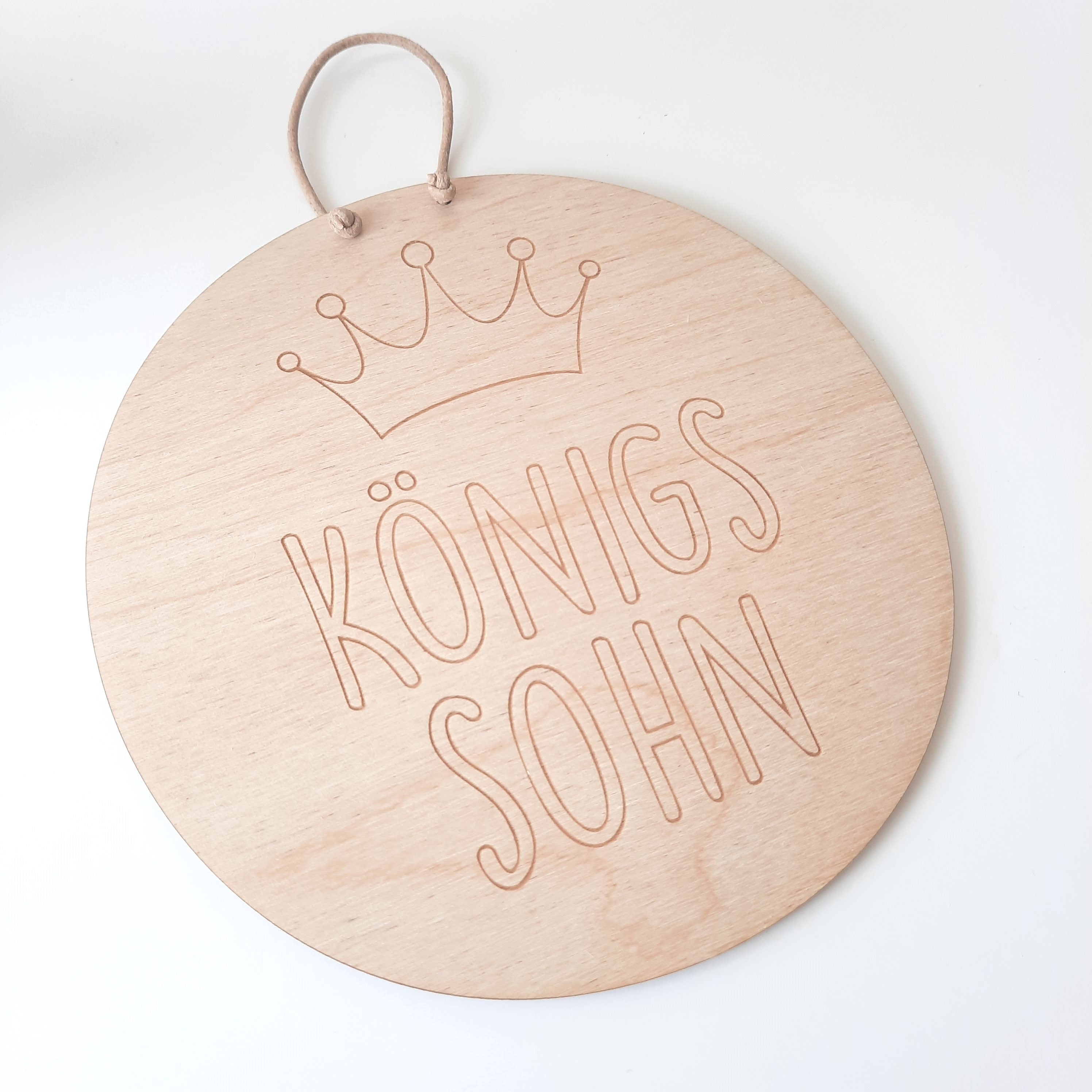 Holzschild "Königssohn", christliches Holzschild, Affirmation, Bibelspruch, Kinderzimmerdekoration