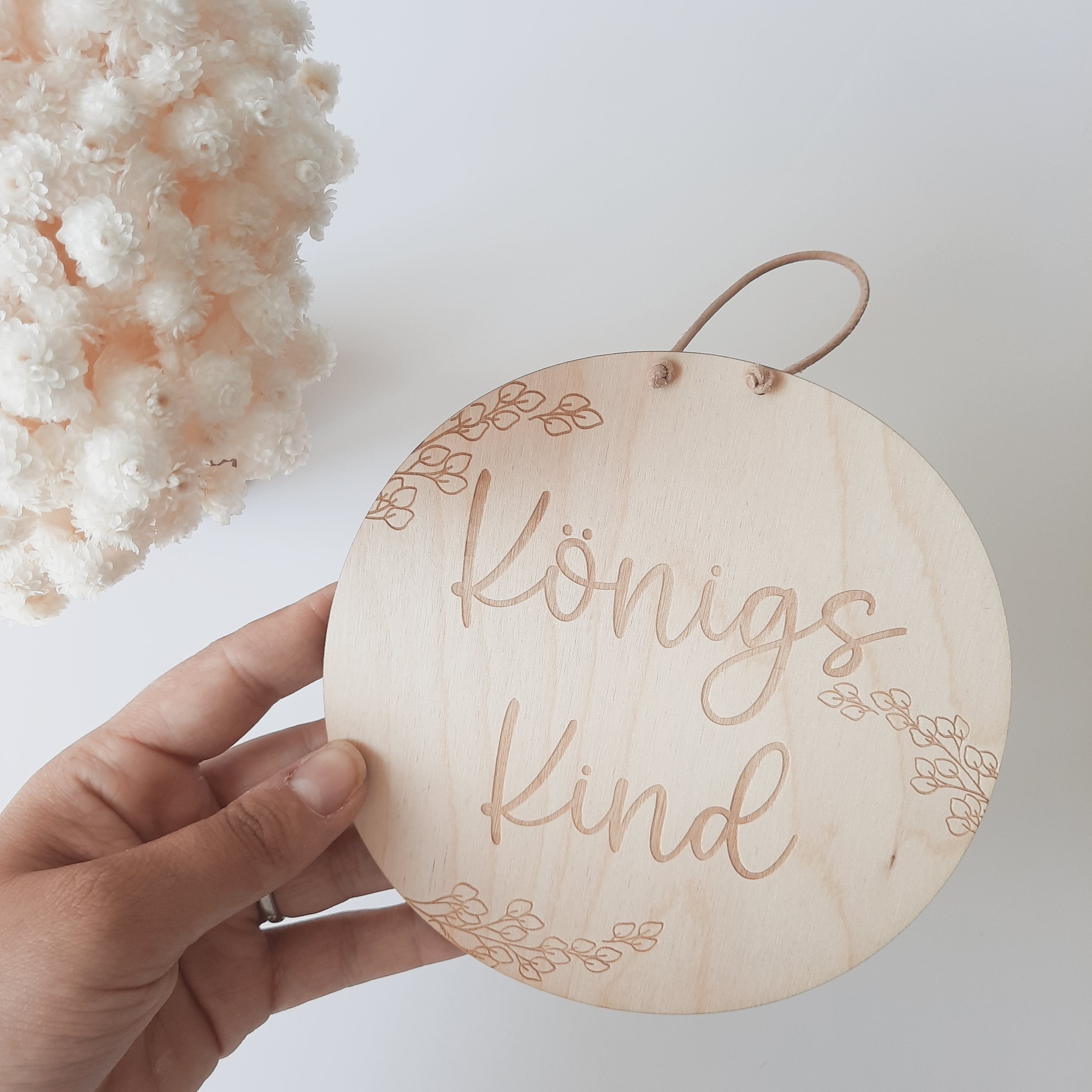 Holzschild "Königskind", christliches Holzschild, Affirmation, Bibelspruch, Kinderzimmerdekoration