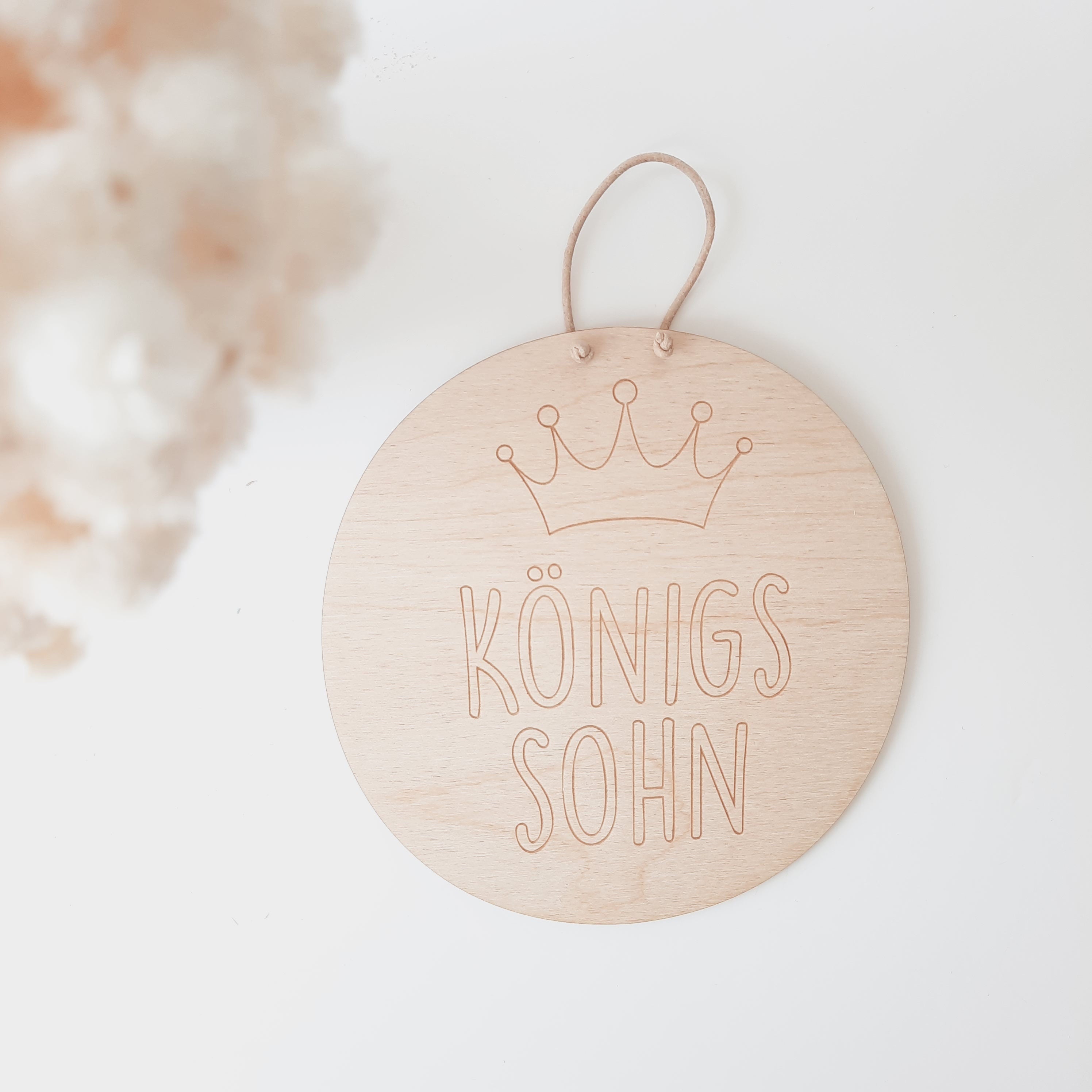 Holzschild "Königssohn", christliches Holzschild, Affirmation, Bibelspruch, Kinderzimmerdekoration