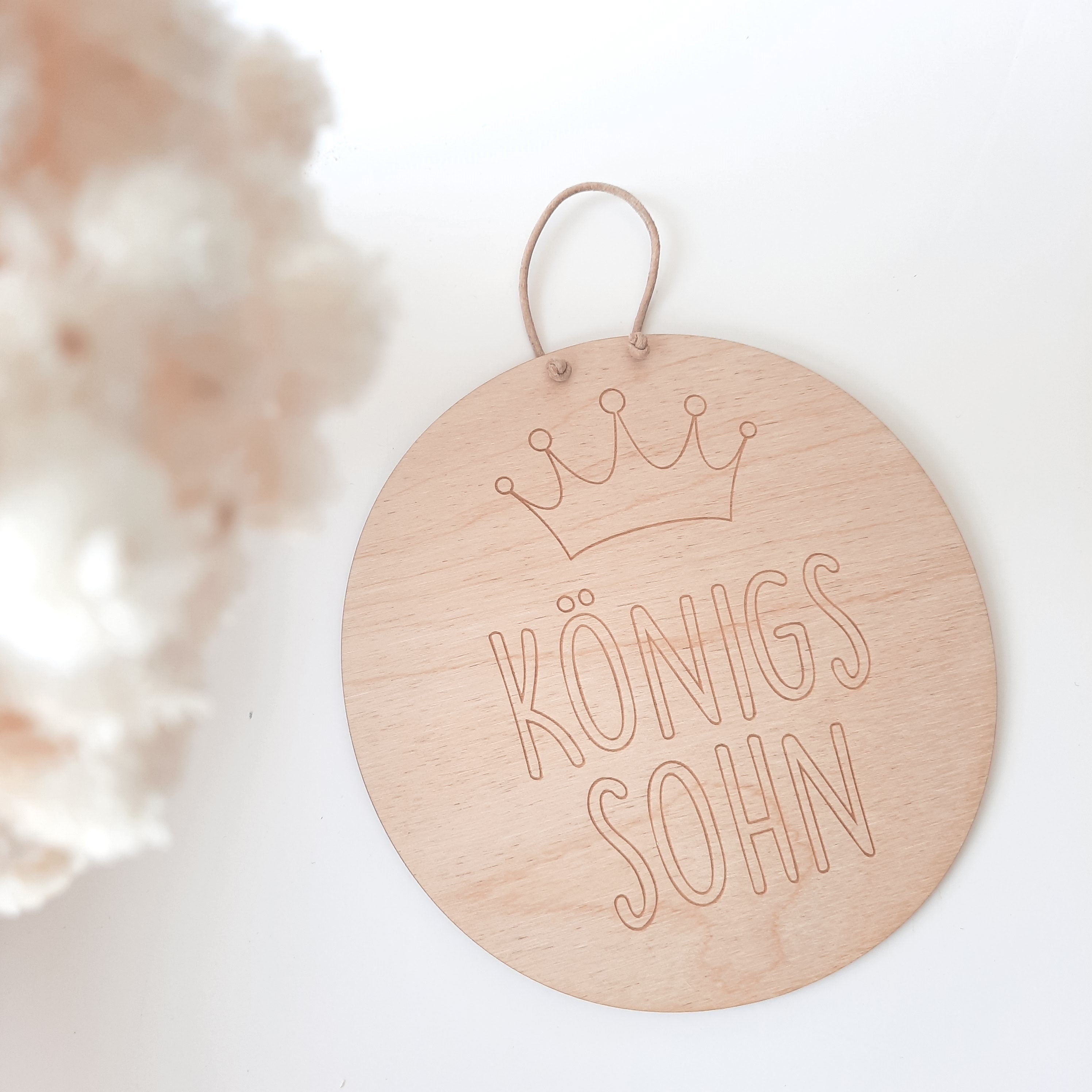 Holzschild "Königssohn", christliches Holzschild, Affirmation, Bibelspruch, Kinderzimmerdekoration