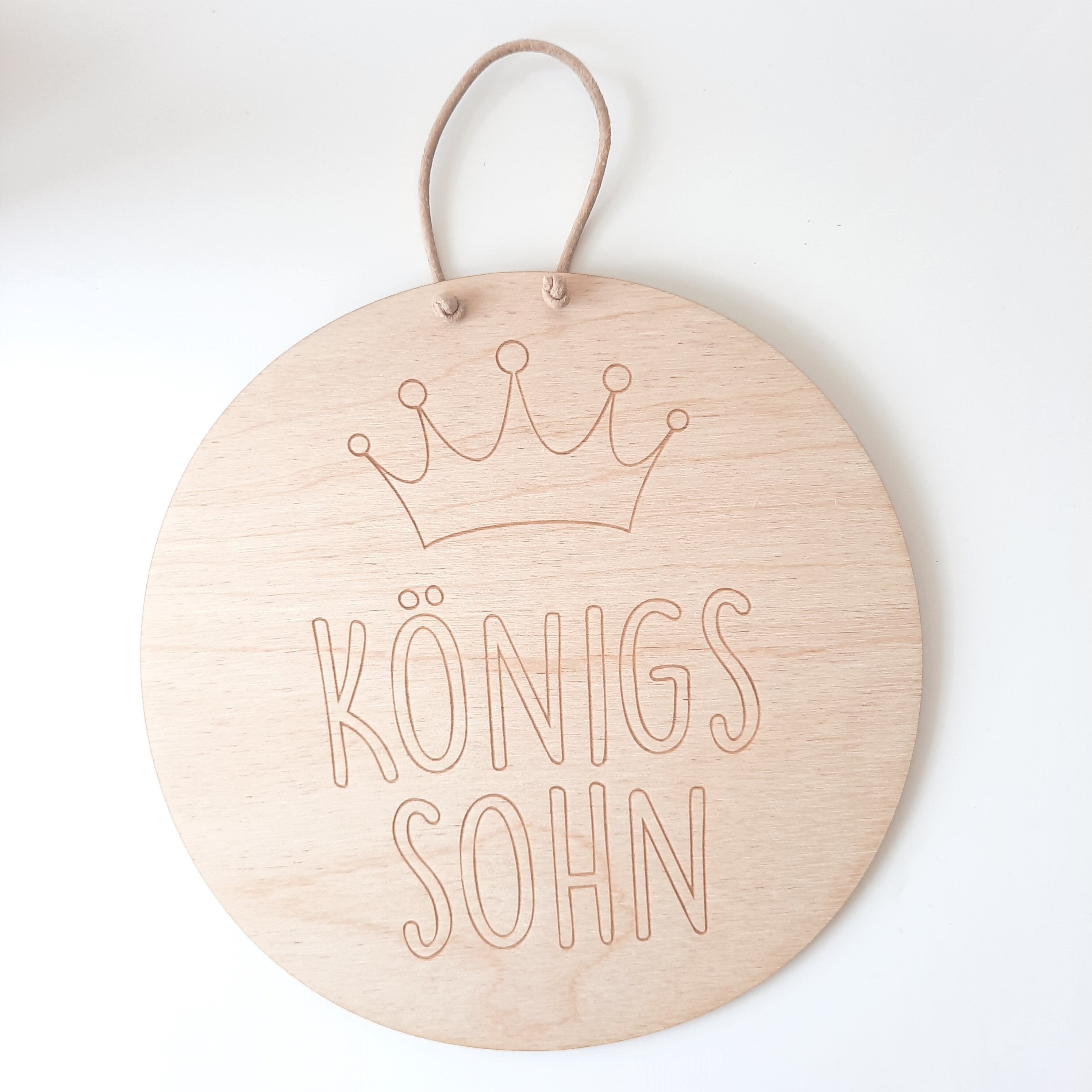 Holzschild "Königssohn", christliches Holzschild, Affirmation, Bibelspruch, Kinderzimmerdekoration