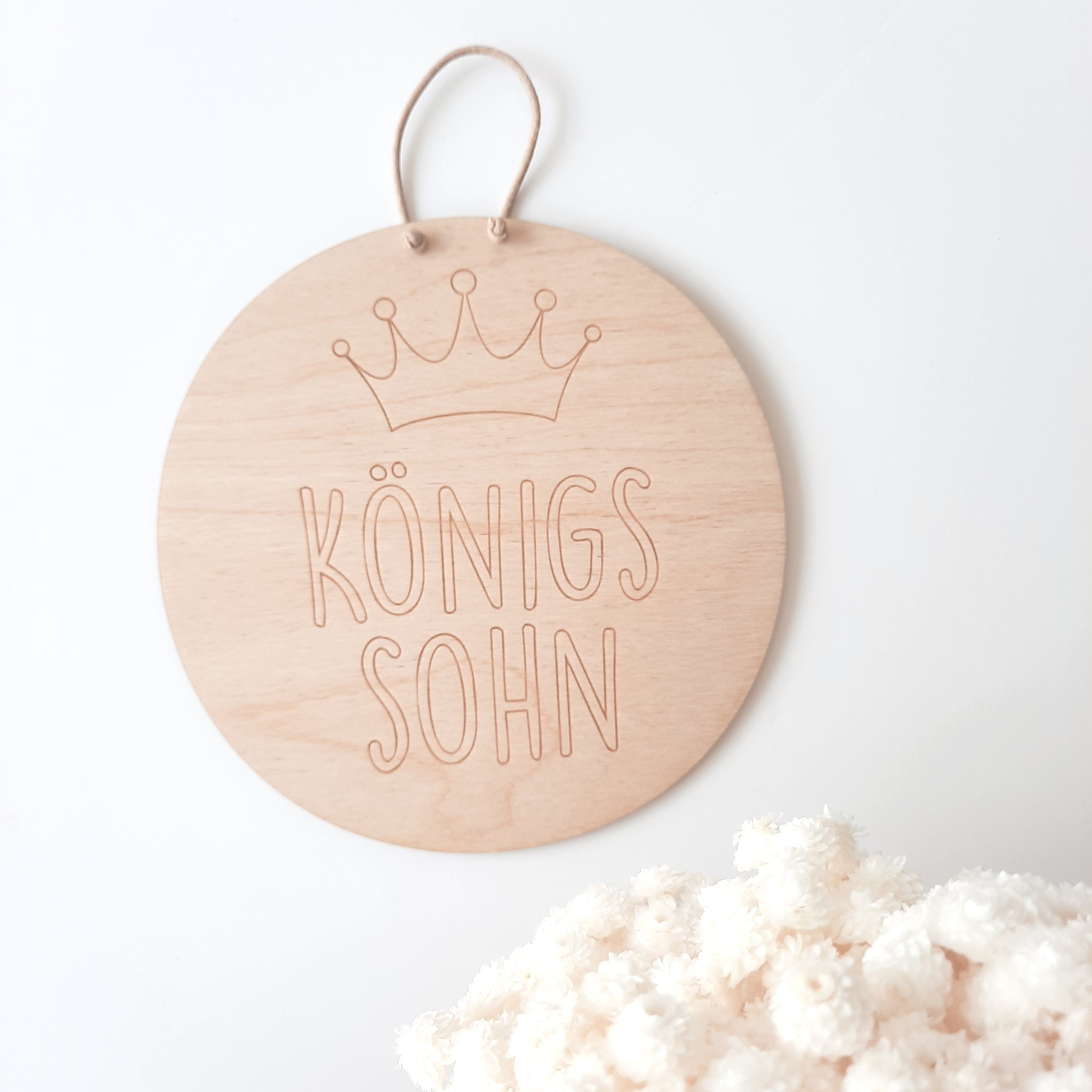 Holzschild "Königssohn", christliches Holzschild, Affirmation, Bibelspruch, Kinderzimmerdekoration