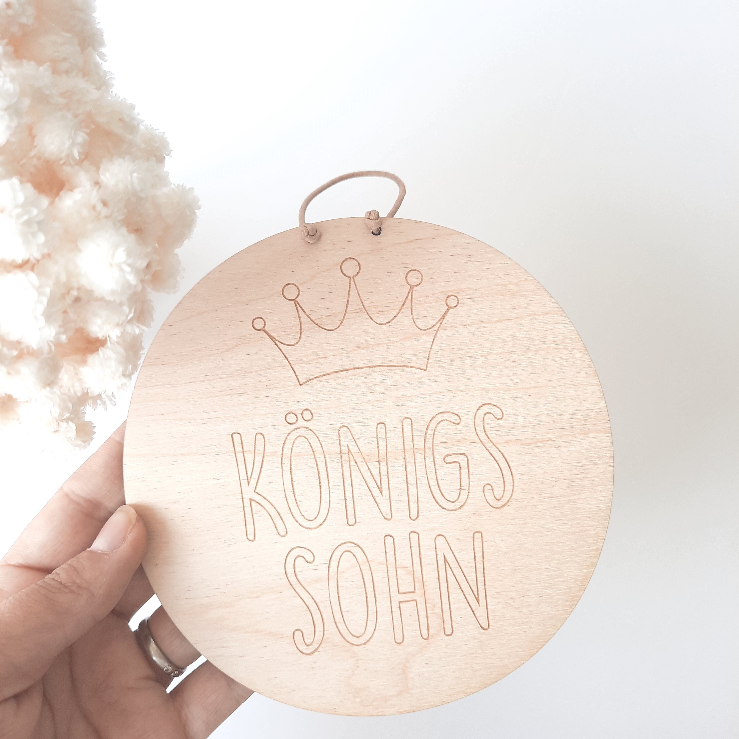 Holzschild "Königssohn", christliches Holzschild, Affirmation, Bibelspruch, Kinderzimmerdekoration