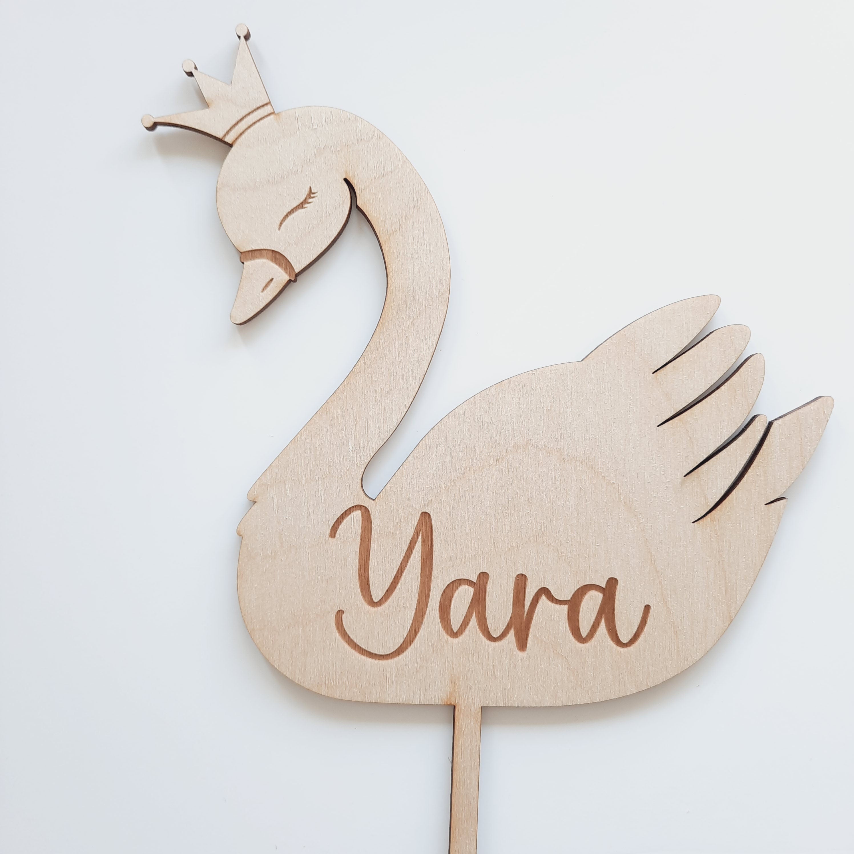 Caketopper Schwan, Prinzessinnenparty, Kuchendekoration, Tortenverzierung, Geburtstagsdeko