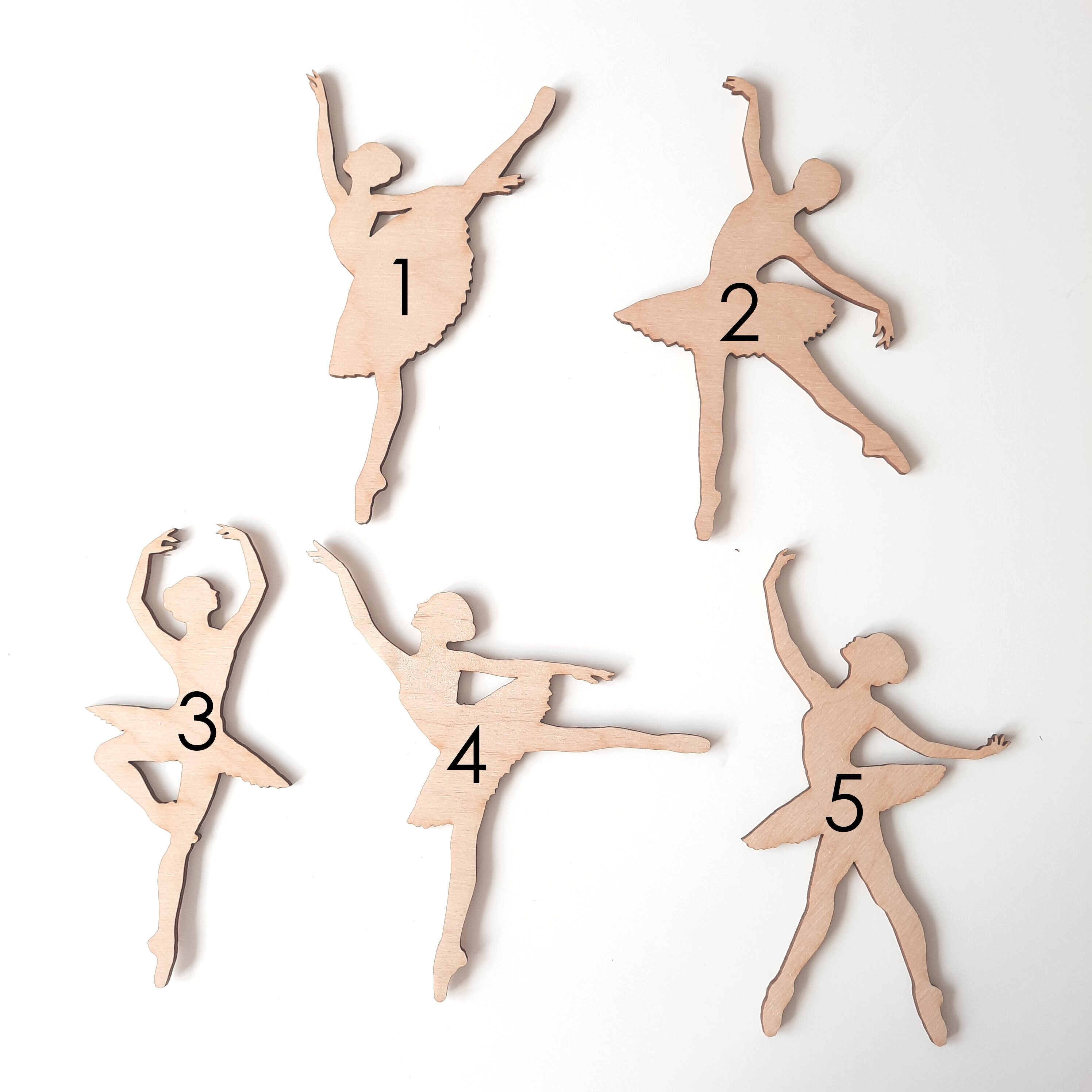 Ballerina Silhouetten aus Holz, Ballerina Wanddekoration