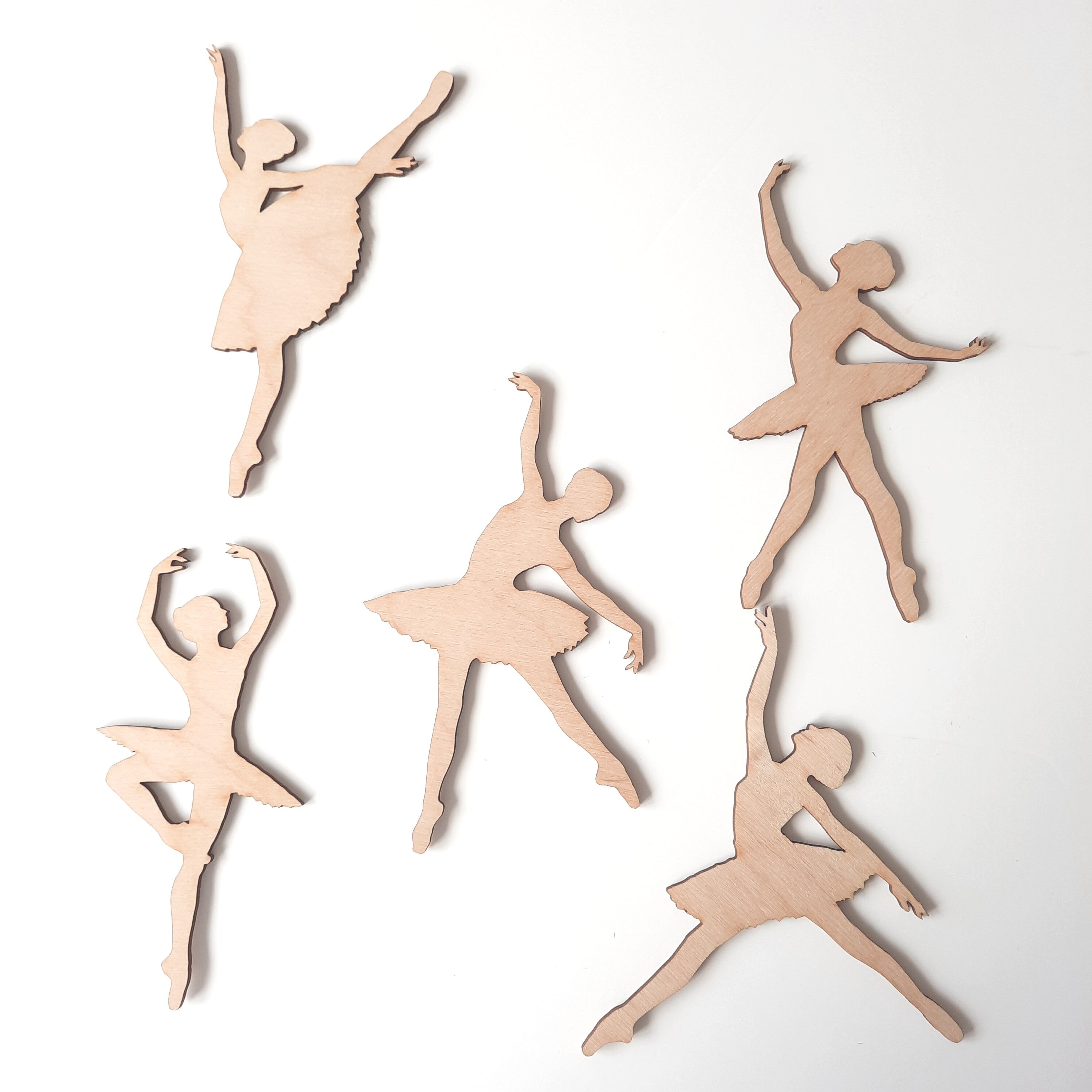 Ballerina Silhouetten aus Holz, Ballerina Wanddekoration