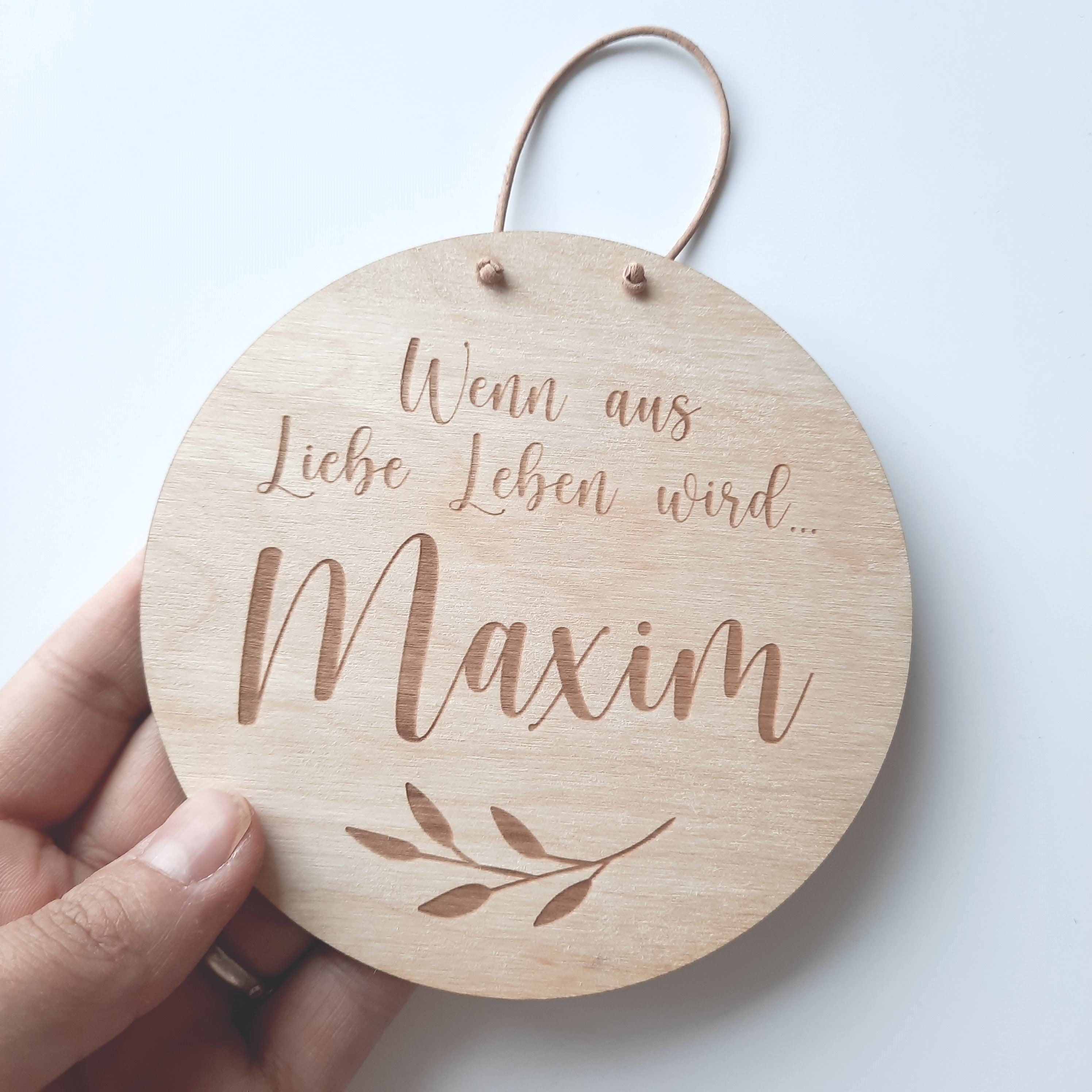 Holzschild Wenn aus Liebe Leben wird, Holzschild zur Geburt, Geschenk zur Geburt
