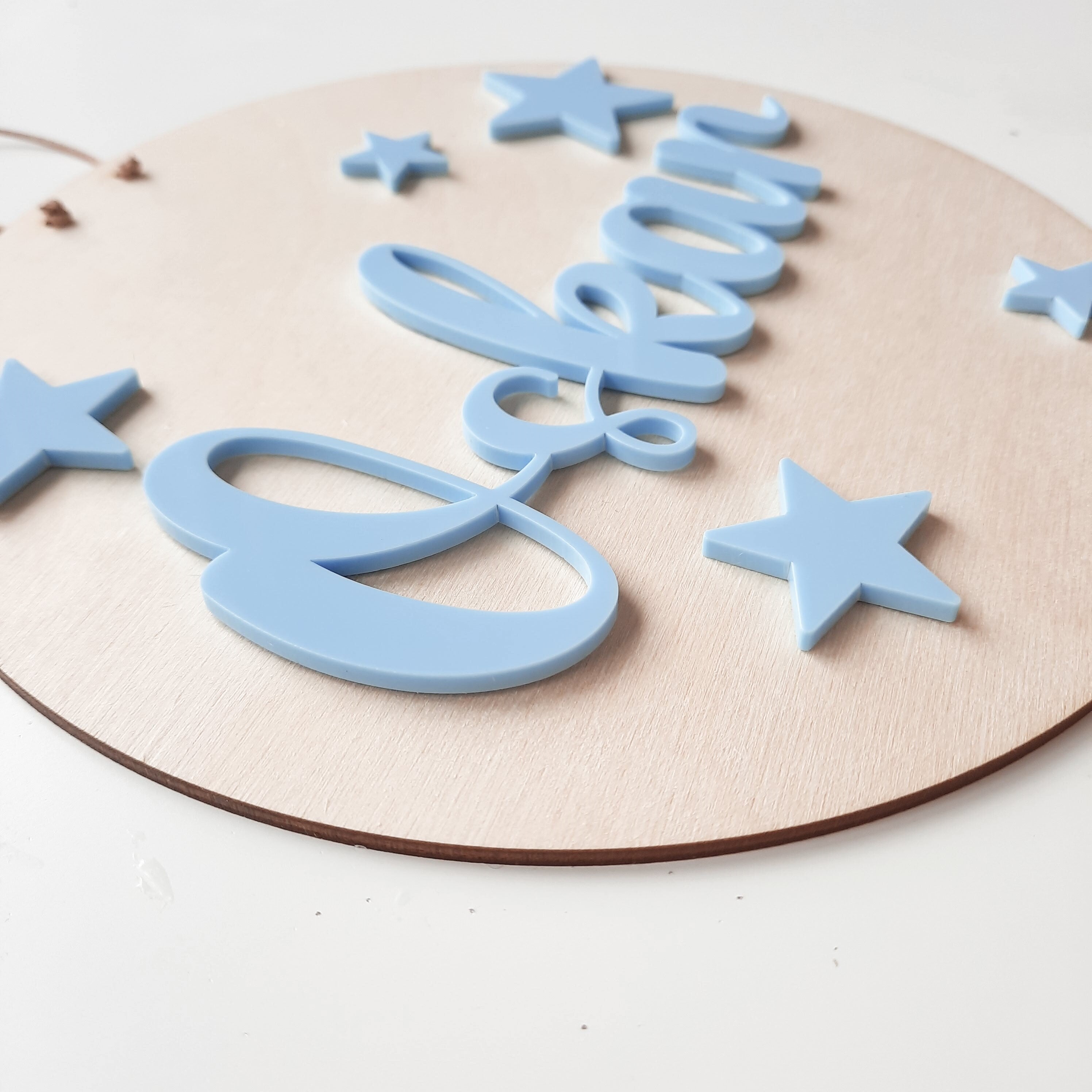 Personalisiertes Holzschild mit Acrylglas und Holz, Holzschild zur Geburt, Geschenk zur Geburt