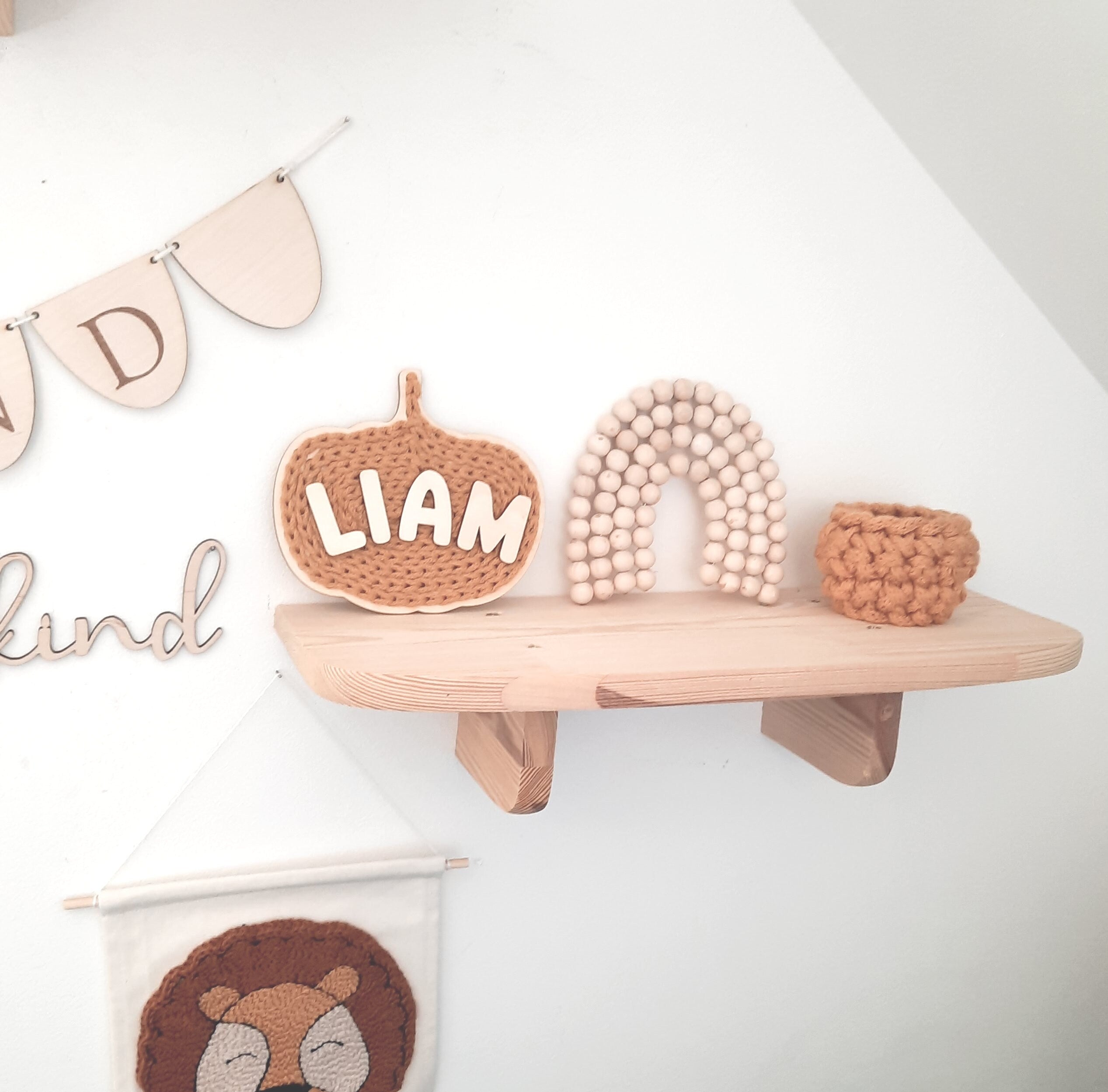 Kürbis aus Holz gehäkelt, Kürbis aus Holz und Wolle, Kürbis Holzrohling, Herbst DIY, Herbst basteln, Bastelidee Herbst