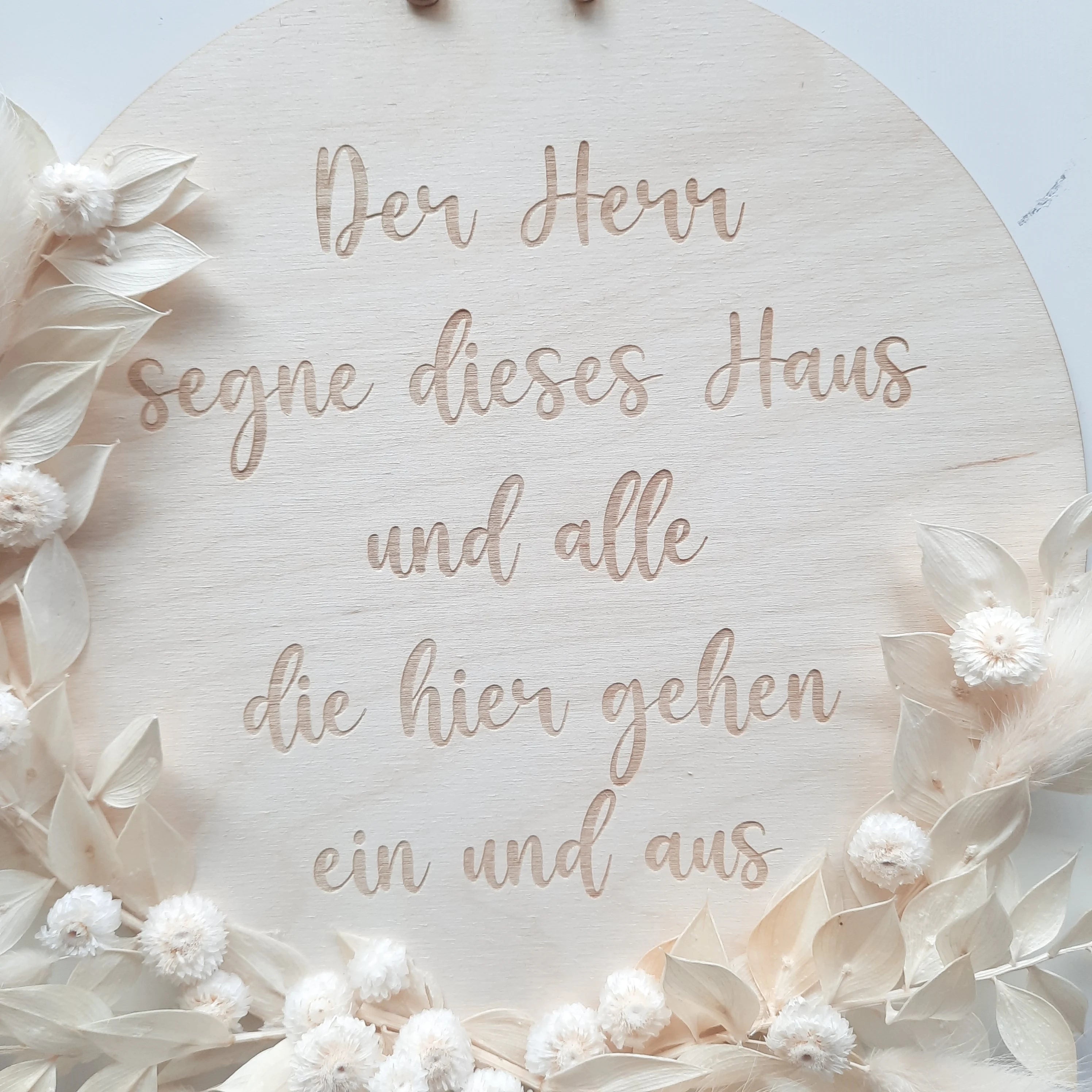 Trockenblumen Holzschild Segensspruch Segensgruß Flur Eingangsbereich Wandbehang Einzugsgeschenk, Geschenk zum Einzug