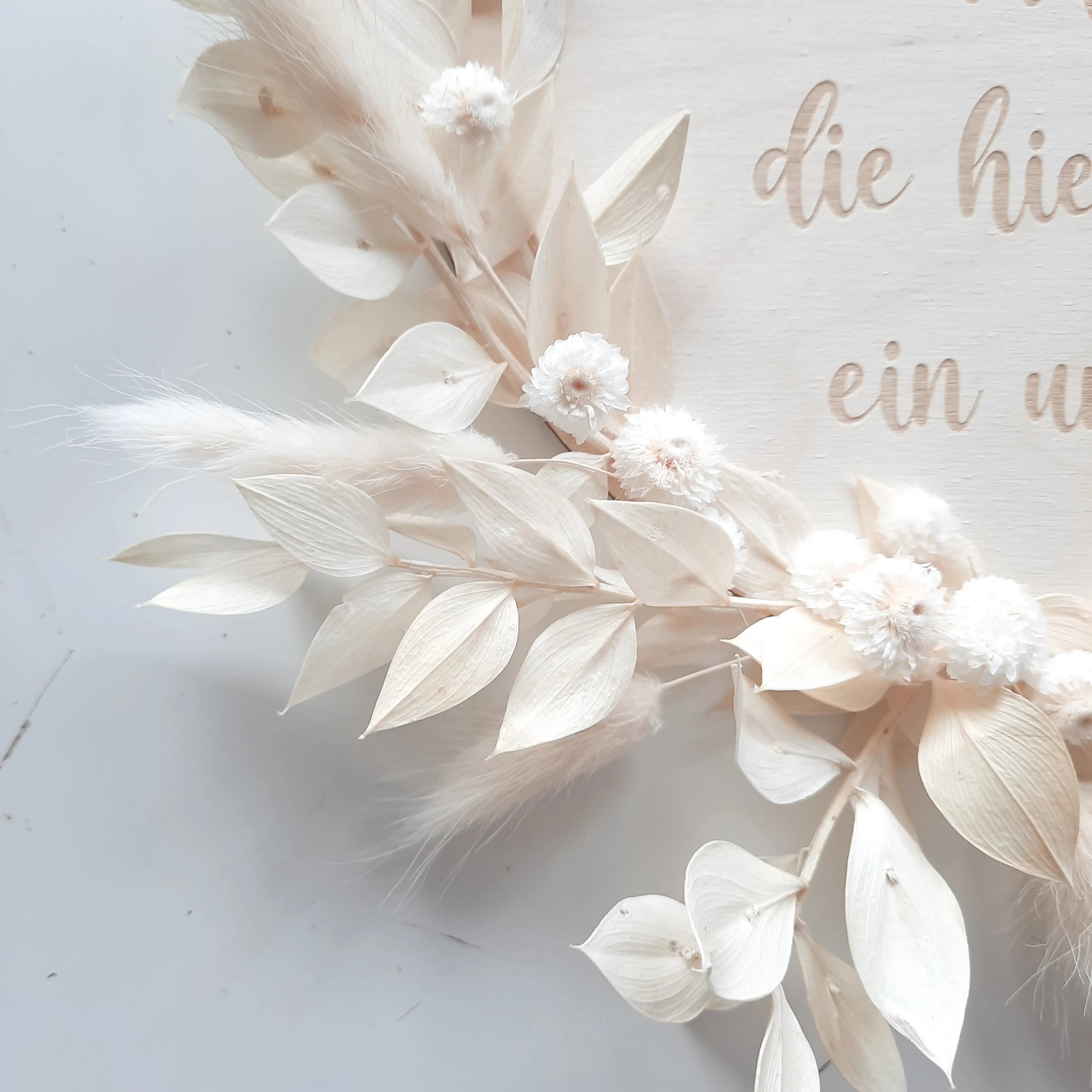 Trockenblumen Holzschild Segensspruch Segensgruß Flur Eingangsbereich Wandbehang Einzugsgeschenk, Geschenk zum Einzug