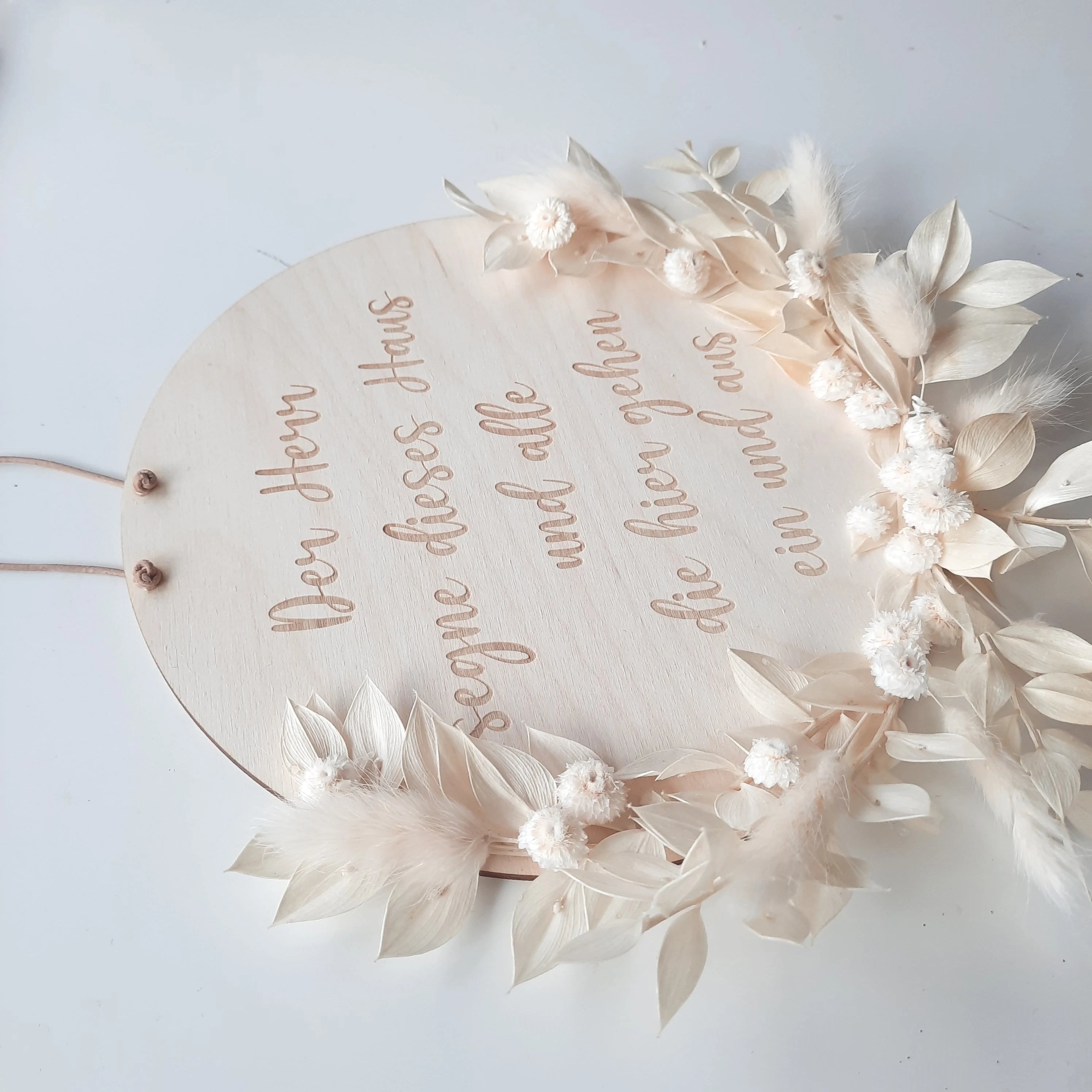 Trockenblumen Holzschild Segensspruch Segensgruß Flur Eingangsbereich Wandbehang Einzugsgeschenk, Geschenk zum Einzug