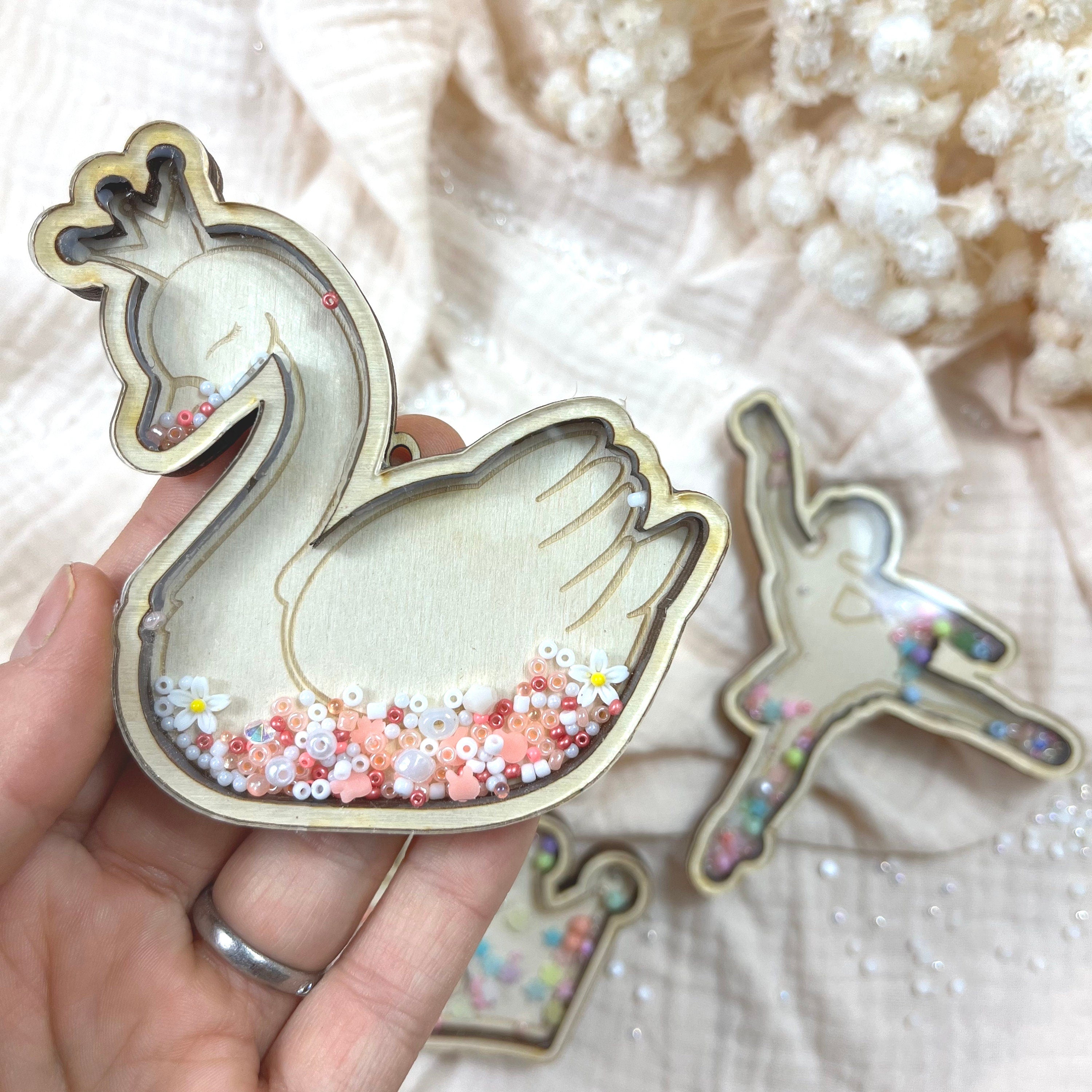 Bastelset Schüttelkugel-Anhänger Ballerina/Krone/Schwan